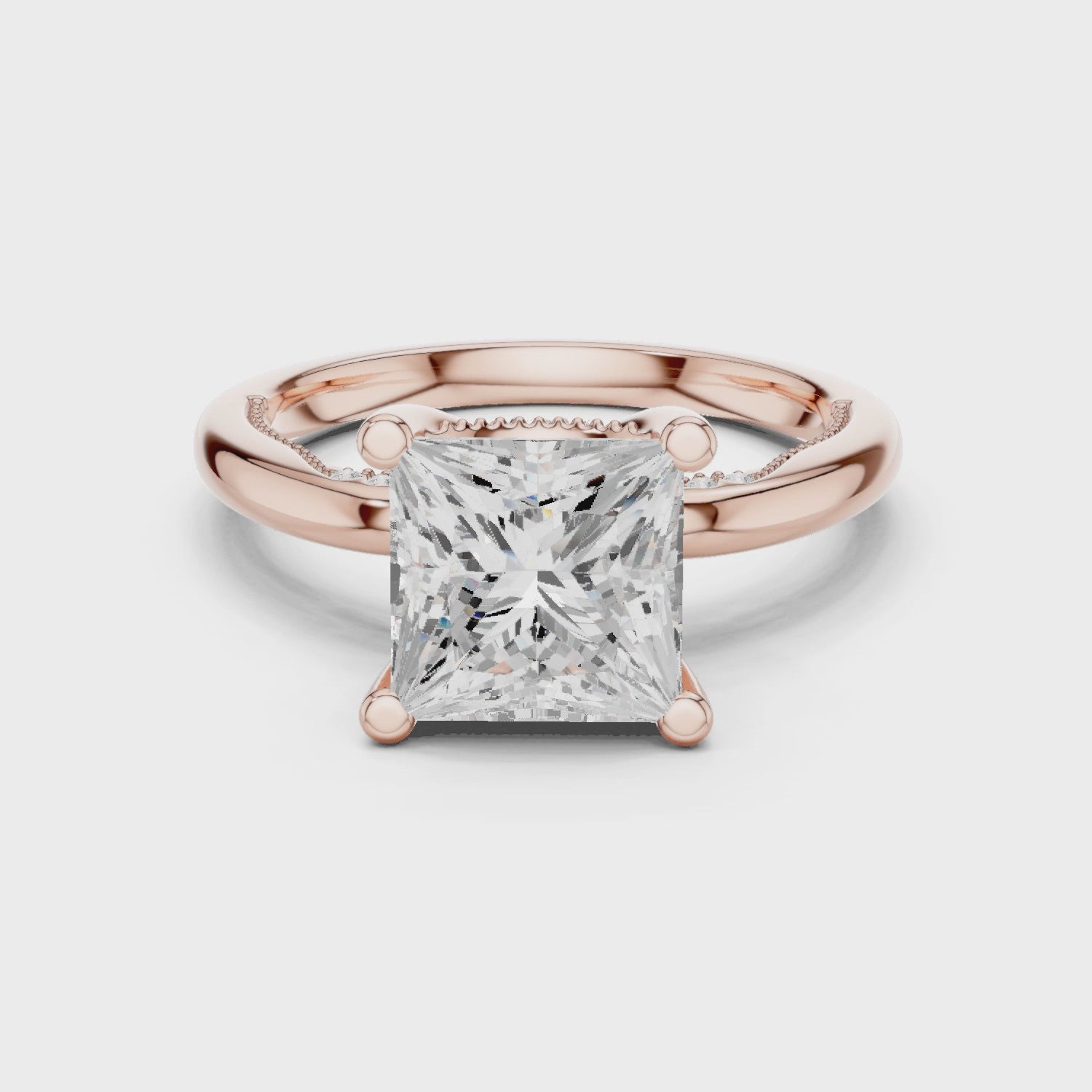Blair Aurielle Princess Hidden Halo  Diamond Ring