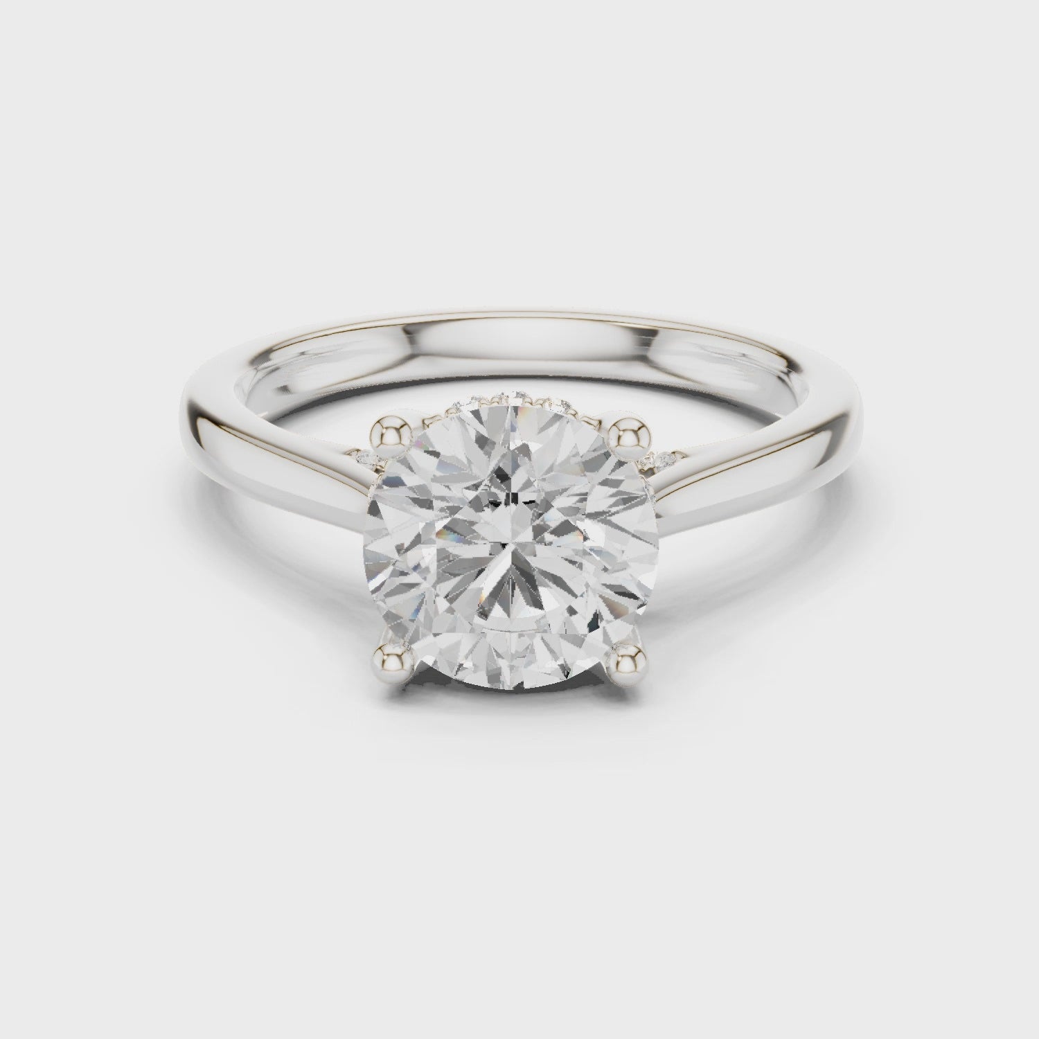 Zoe Aurora Split Shank Round Diamond Ring