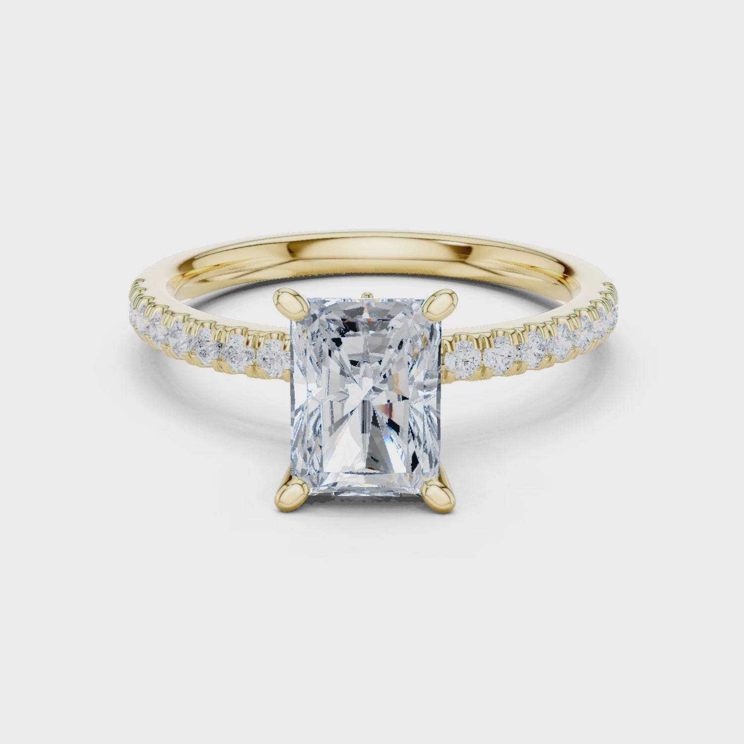 Knox Classic Pavé Radiant Diamond Ring