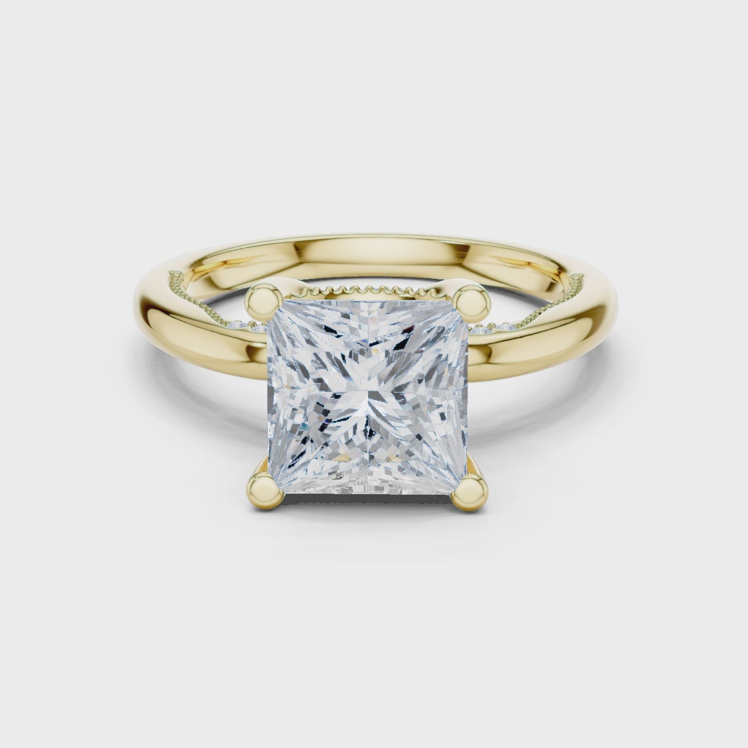 Blair Aurielle Princess Hidden Halo  Diamond Ring