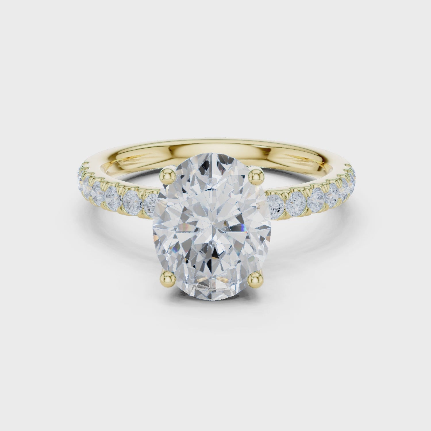 Enid Celeste Pavé Oval Diamond Ring