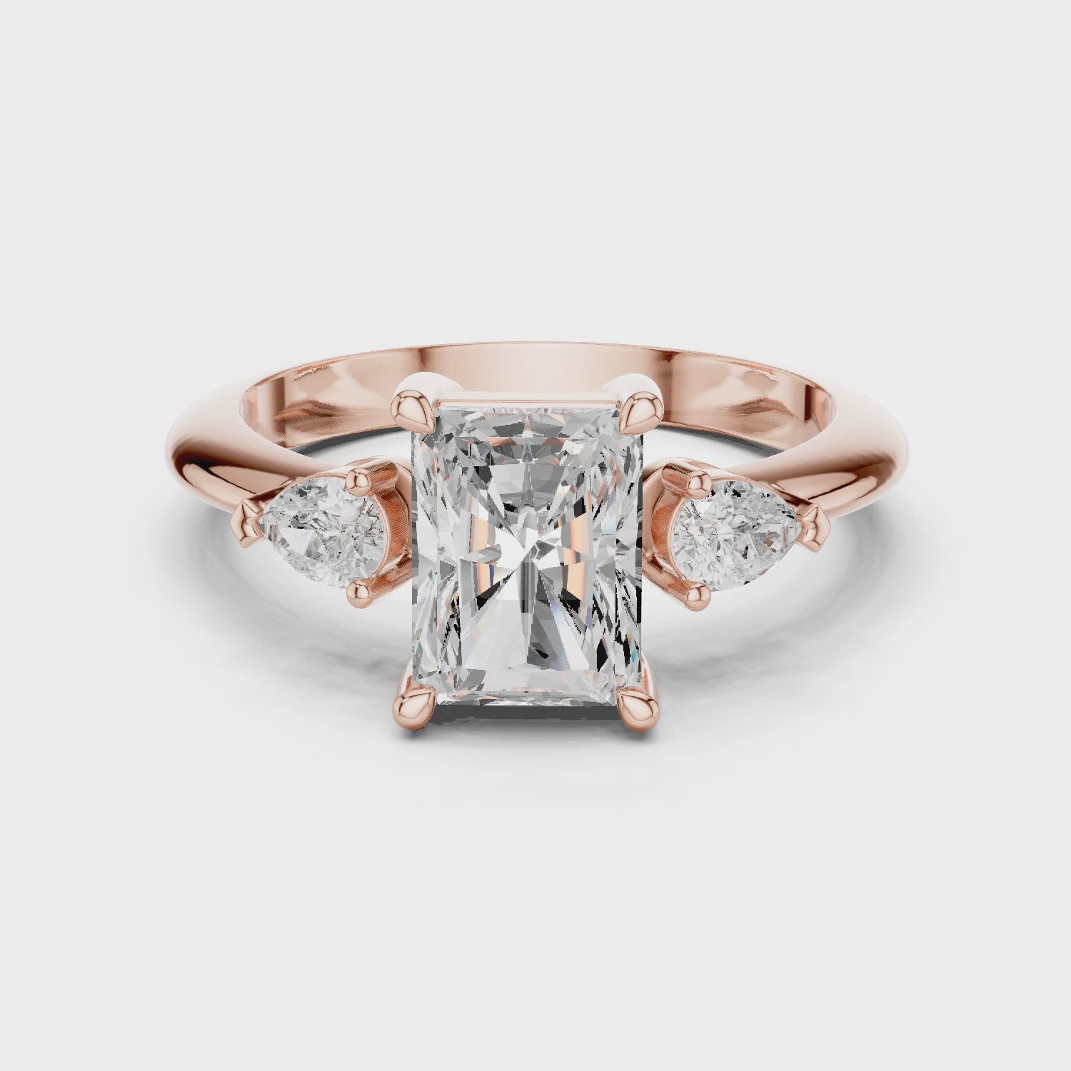 Titan Classic Radiant Diamond Three-Stone Ring