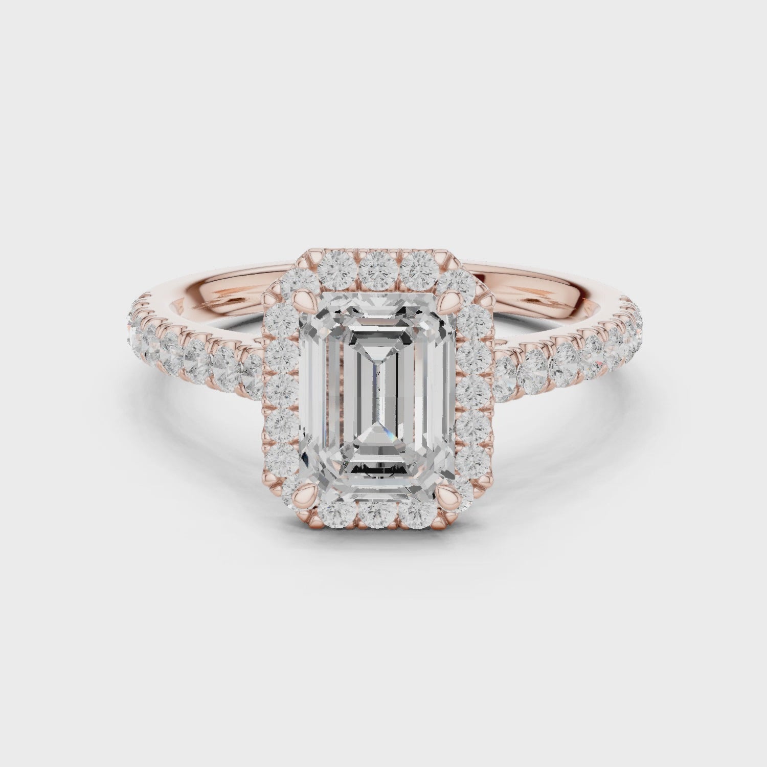 Kian Imperial Halo Emerald Diamond Ring