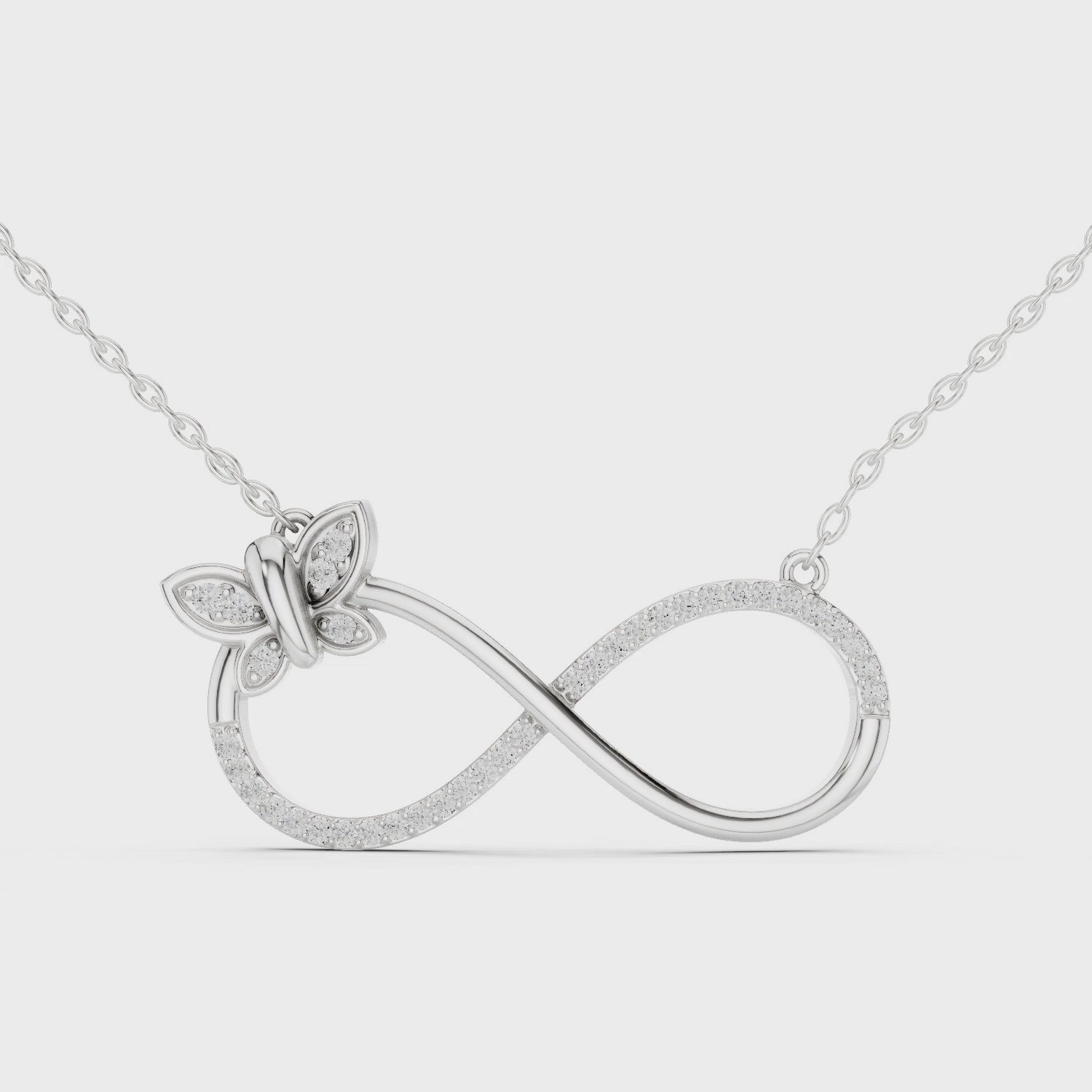 Diamond Butterfly Infinity Pendant