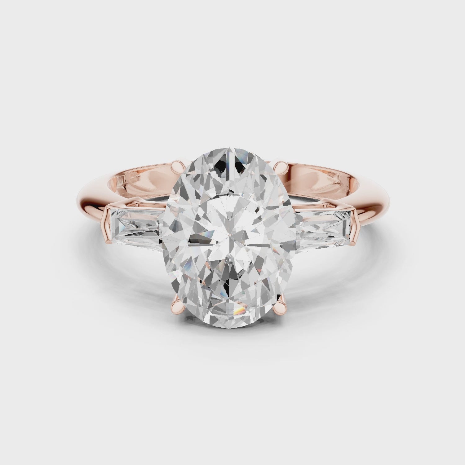 Sorrento Oval Diamond Three-Stone Ring