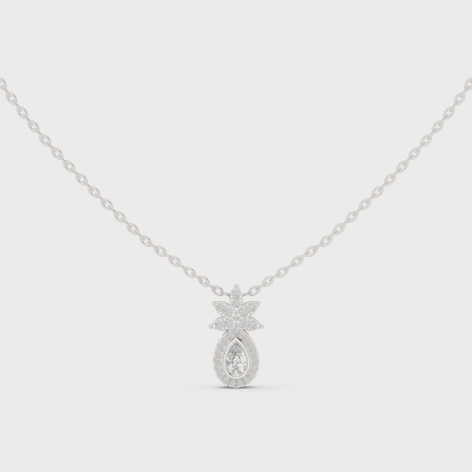 Pear Halo Lab-Grown Diamond Pendant