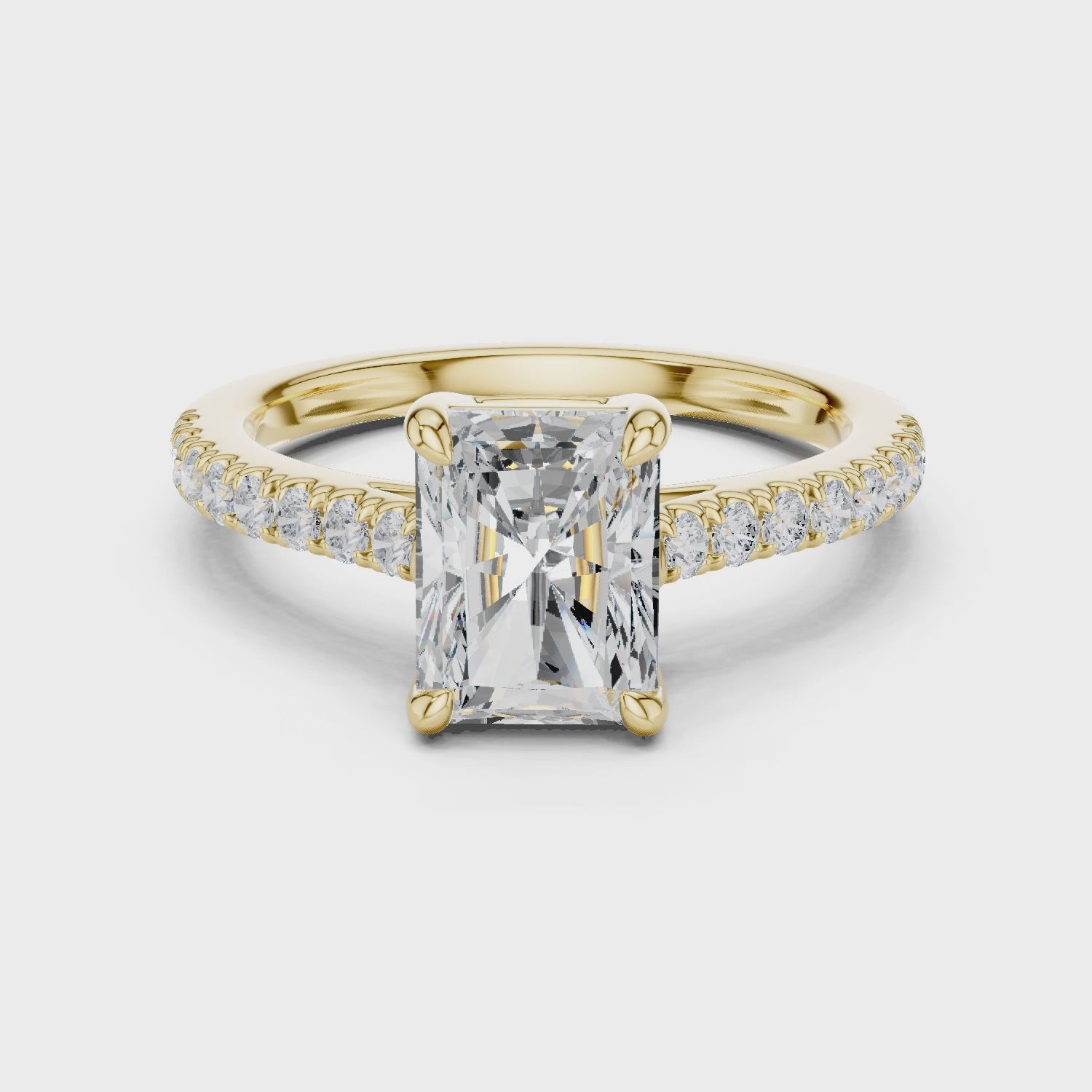 Zale Radiant-Cut Pavé Diamond Ring