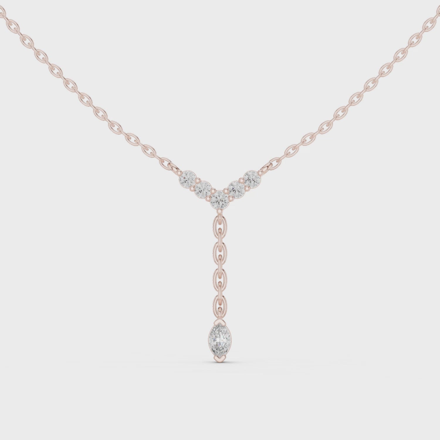 Diamond Drop Y-Necklace with Pear Accent