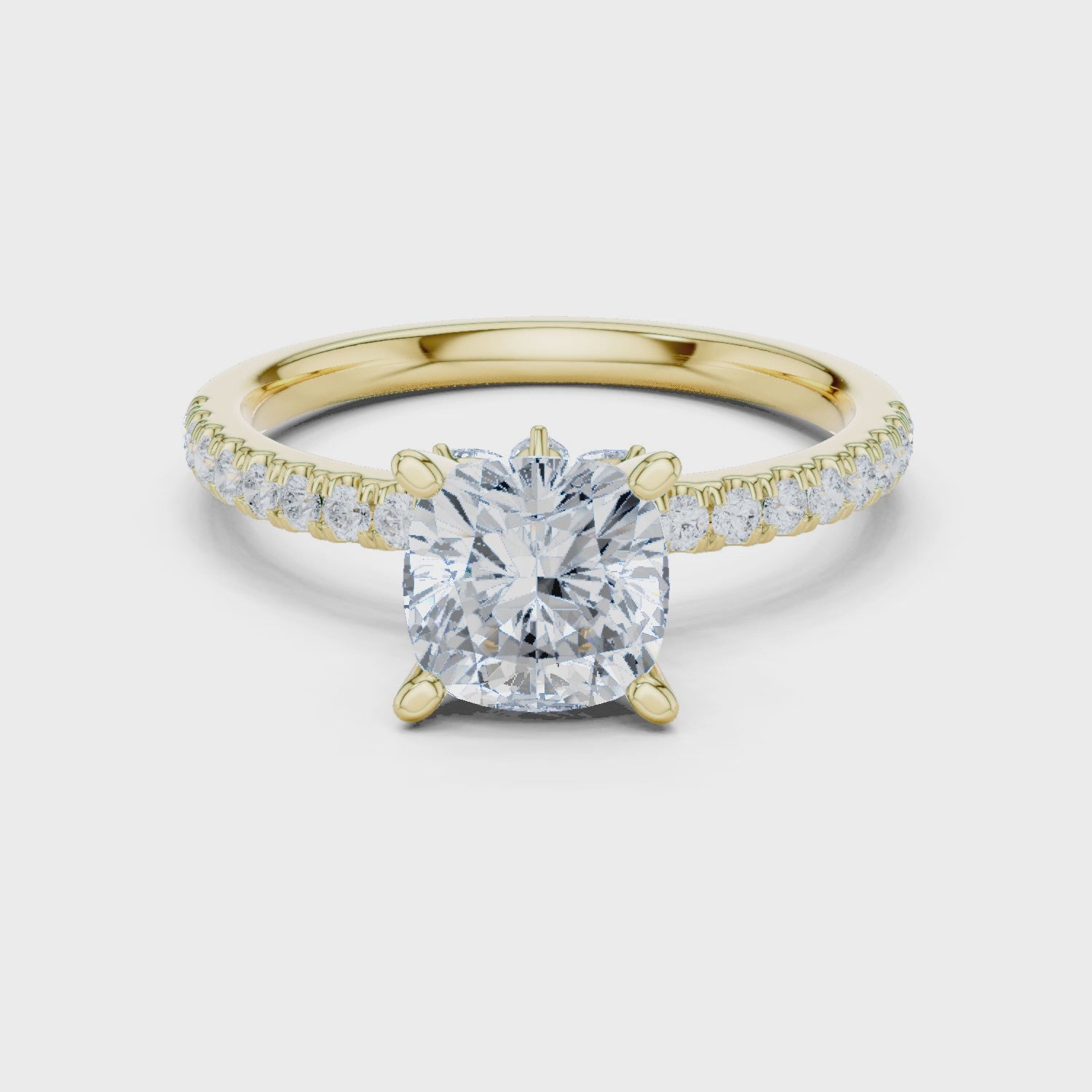 Lexi Classic Pavé Cushion Diamond Ring