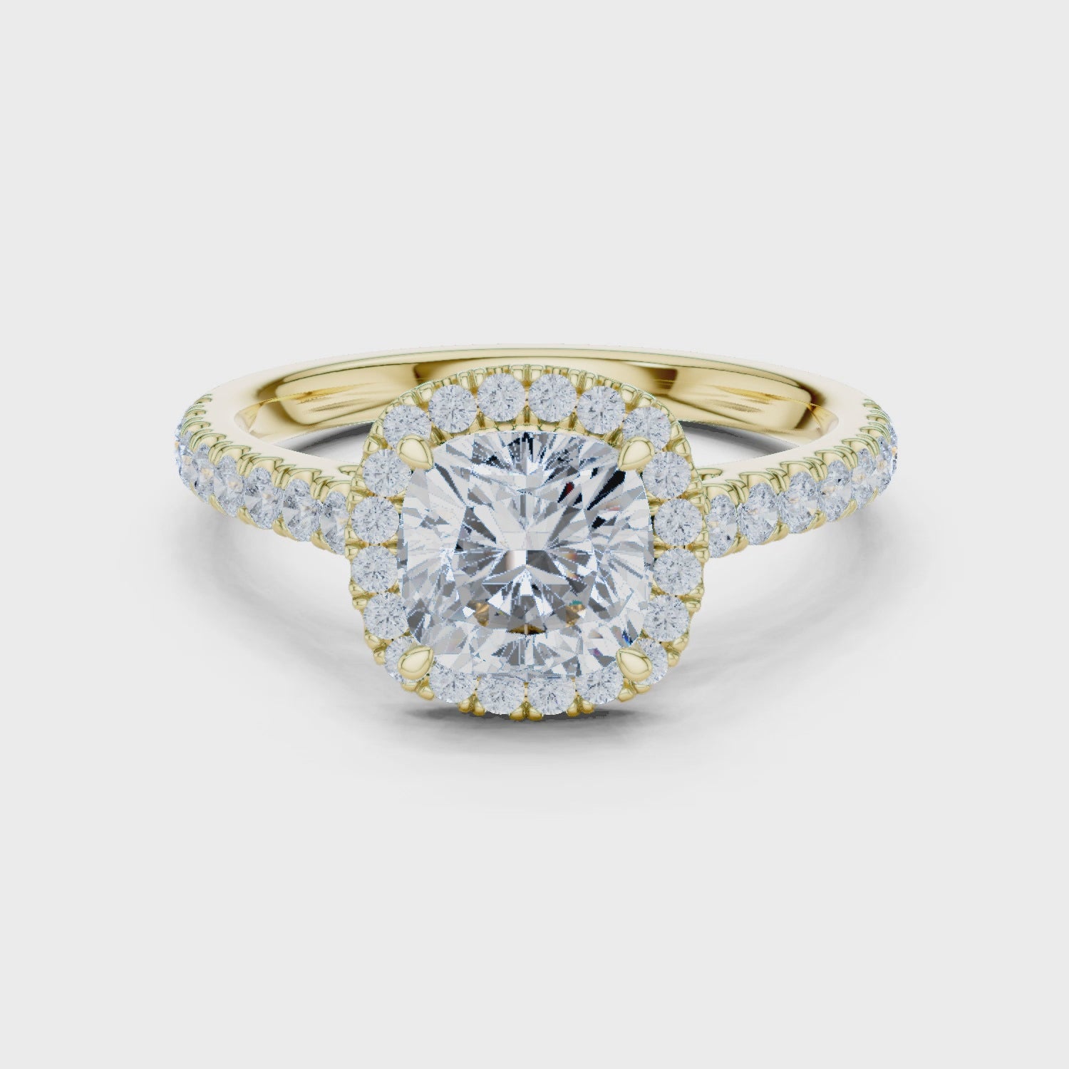 Kade Radiant Halo Cushion Diamond Ring