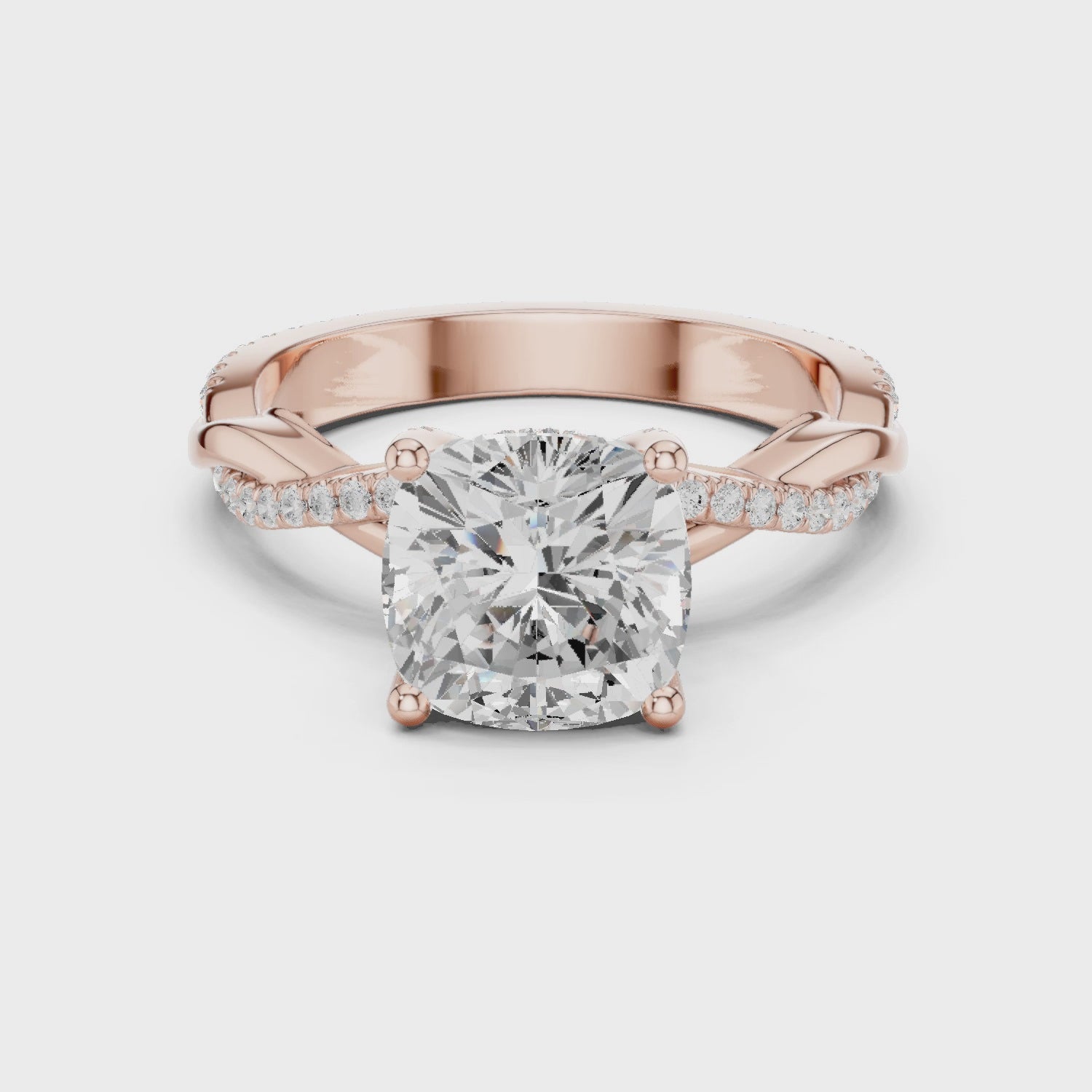 Kaya Twilight Crisscross Cushion Diamond Pavé Ring