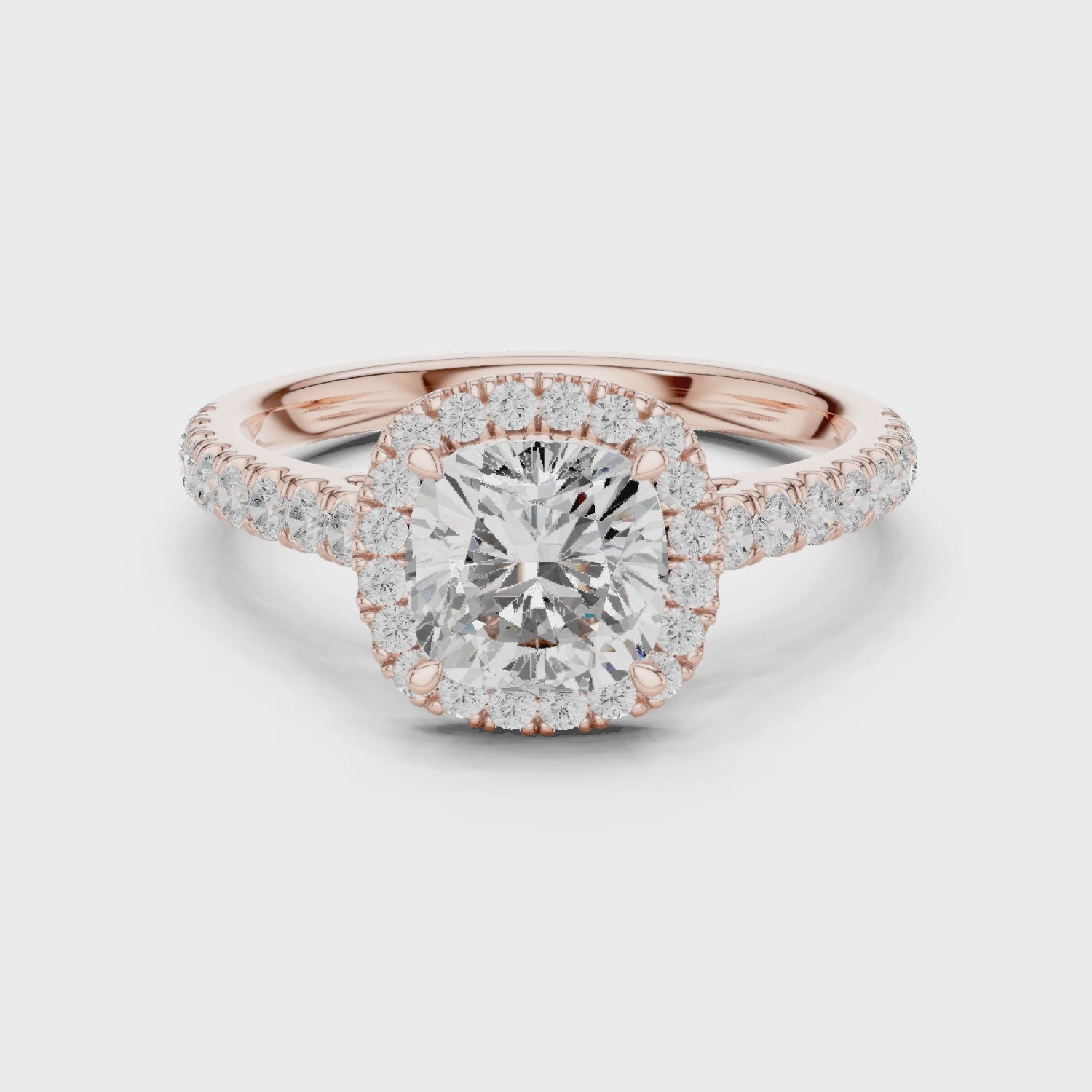 Kade Radiant Halo Cushion Diamond Ring