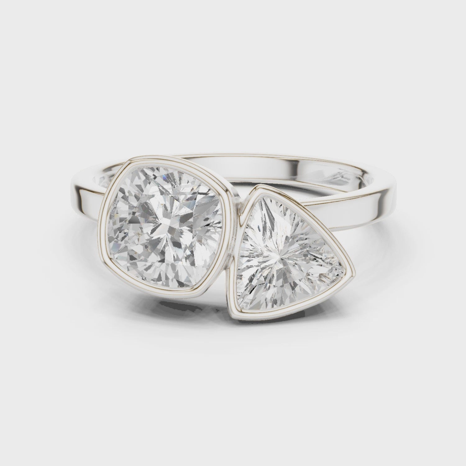 Bezal Cushion & Trillion Toi Et Moi Ring