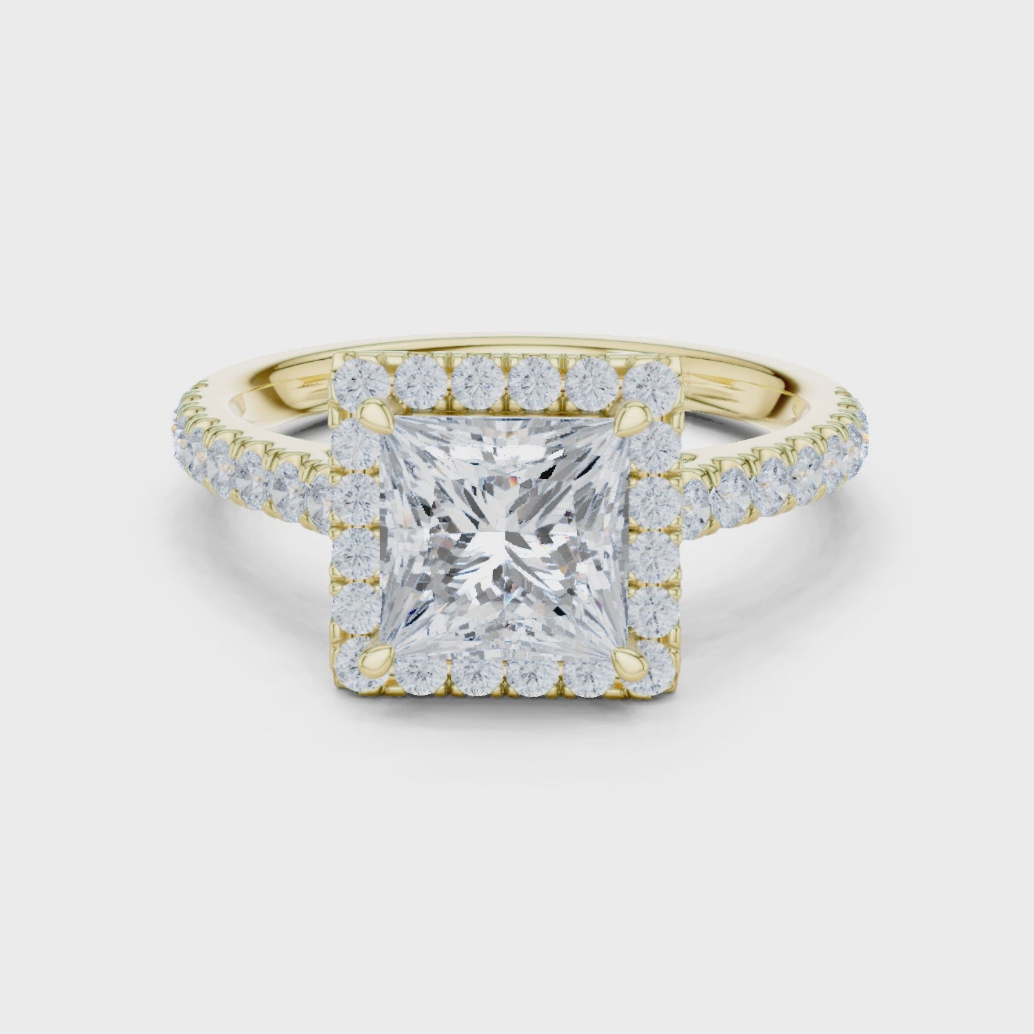Nico Radiant Halo Princess Diamond Ring