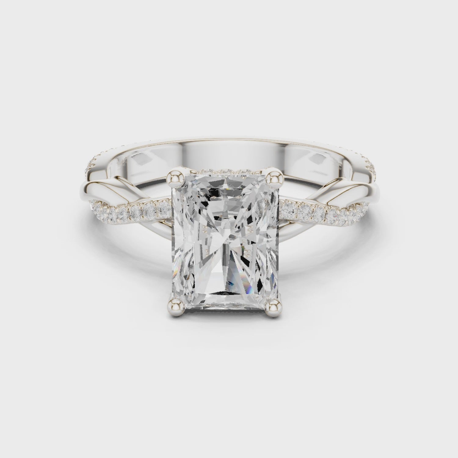 Pia Twilight Crisscross Radiant Diamond Pavé Ring
