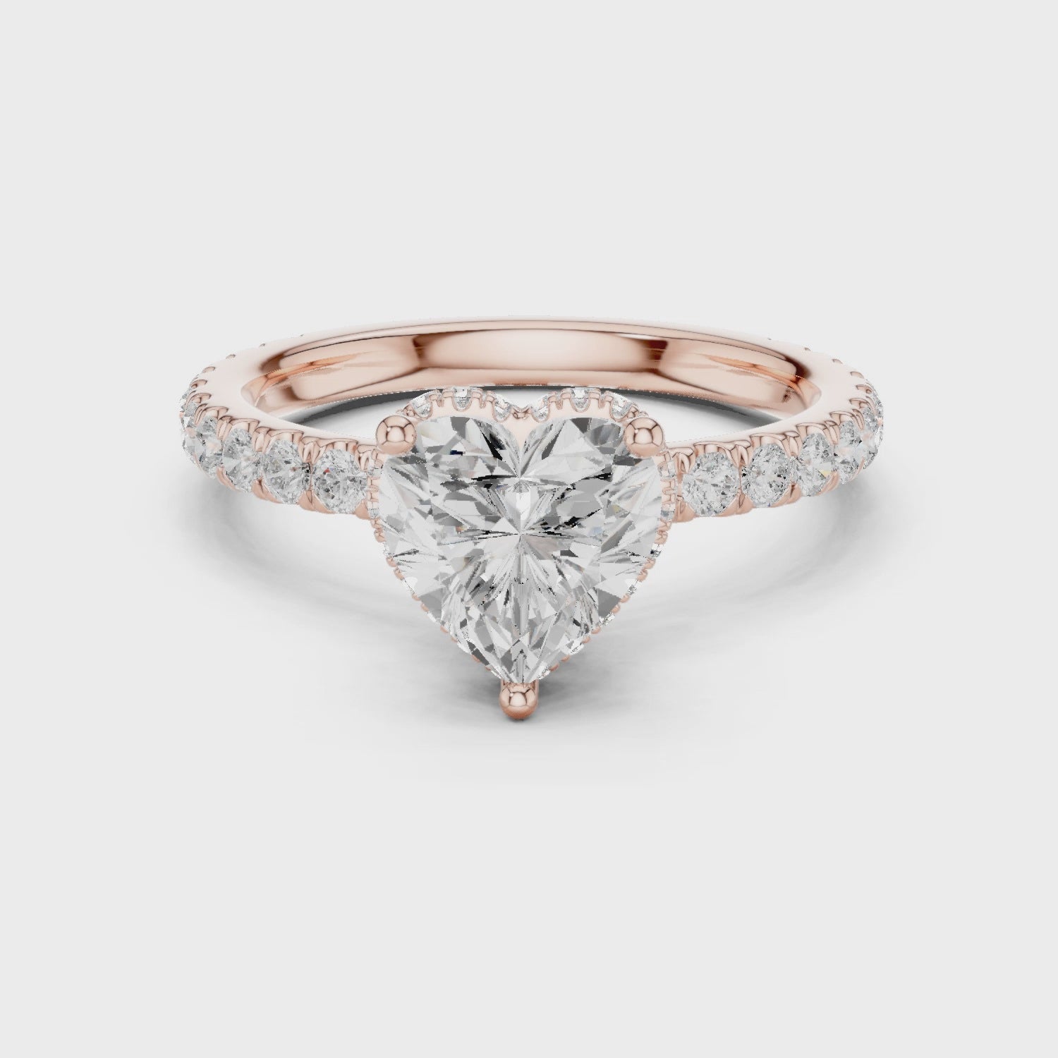 Cara Luxe Halo Heart Diamond Pavé Ring