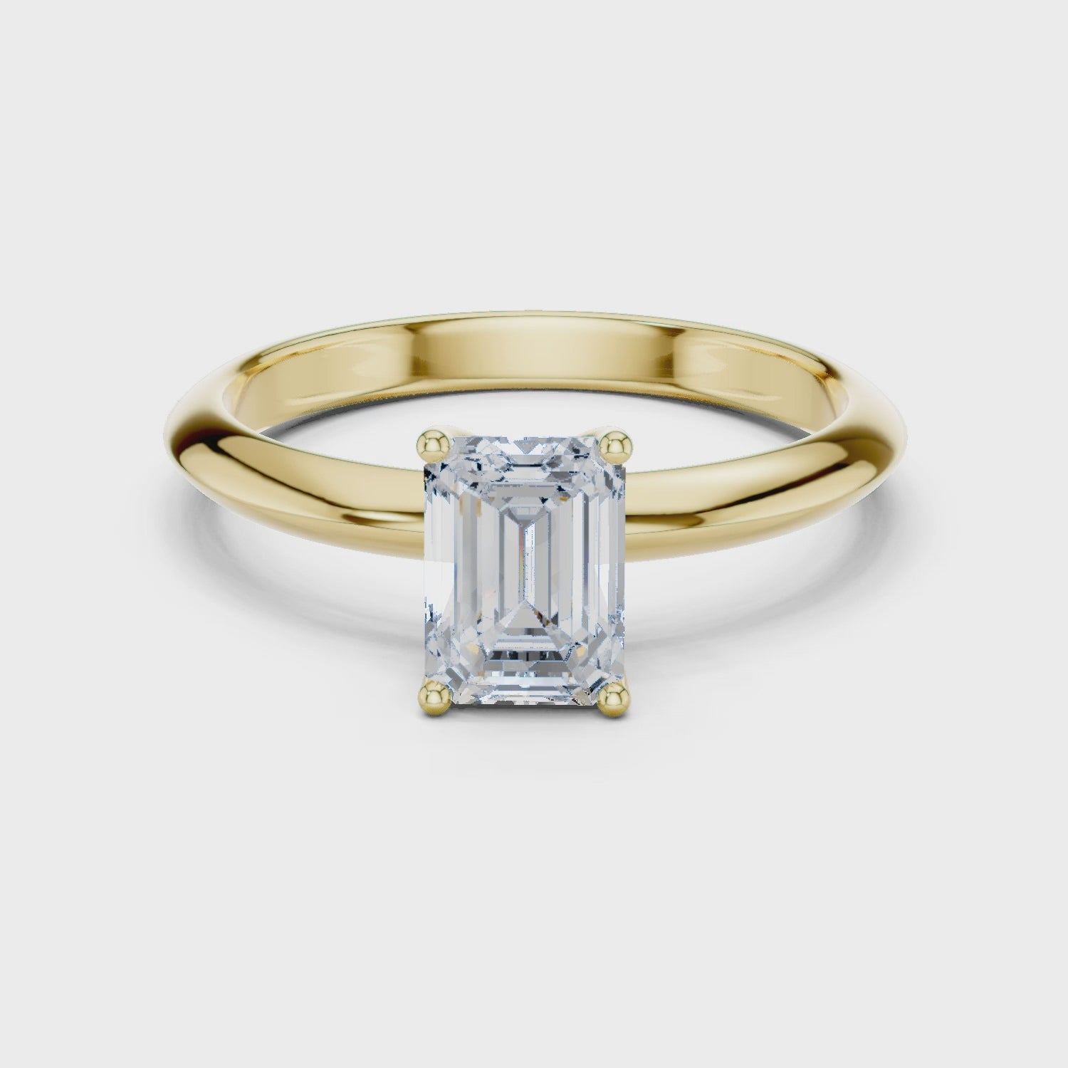 Rhodes Emerald-Cut Solitaire Diamond Ring