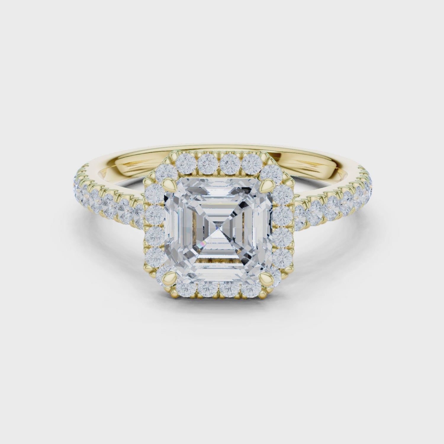 Joel Royal Halo Asscher Diamond Ring
