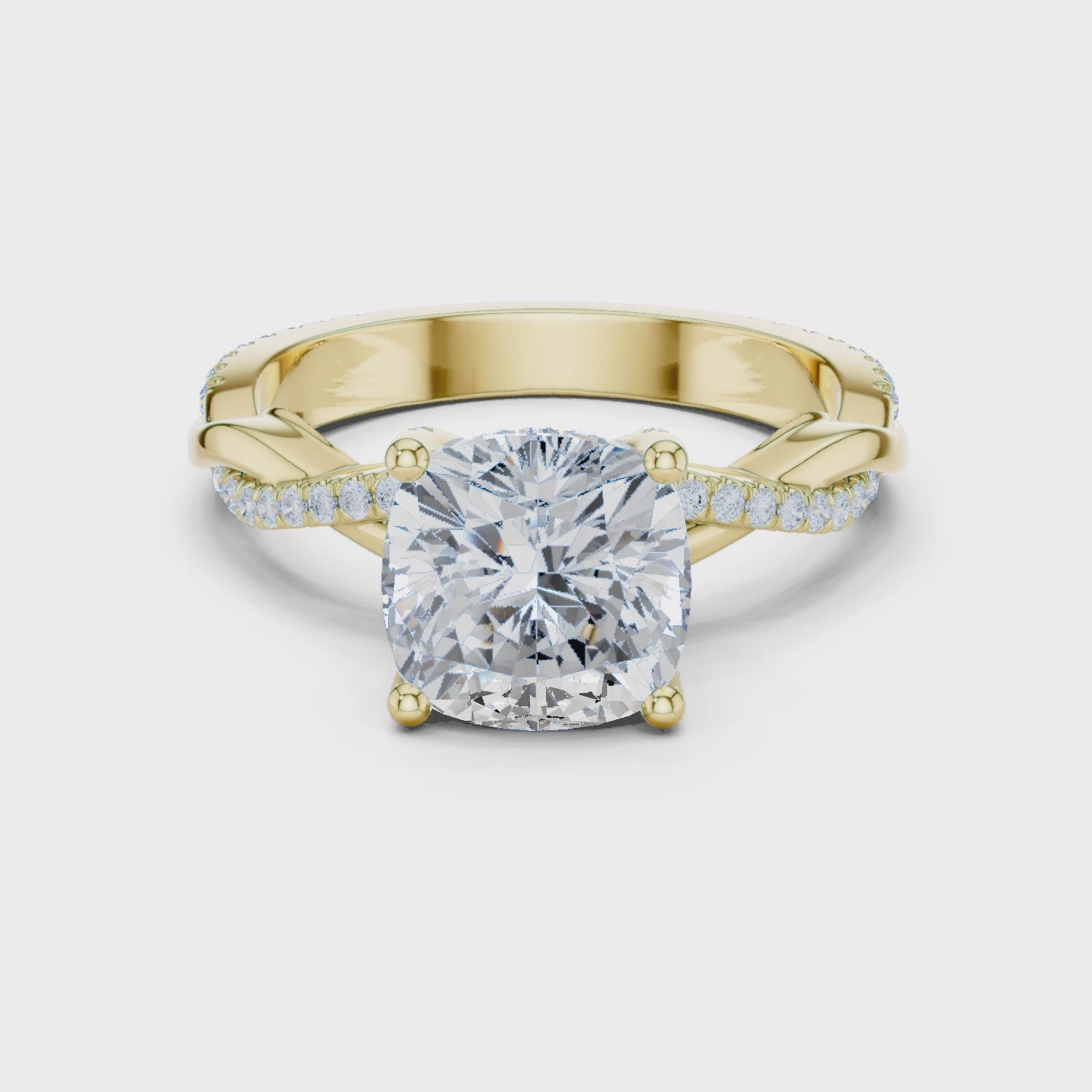Kaya Twilight Crisscross Cushion Diamond Pavé Ring