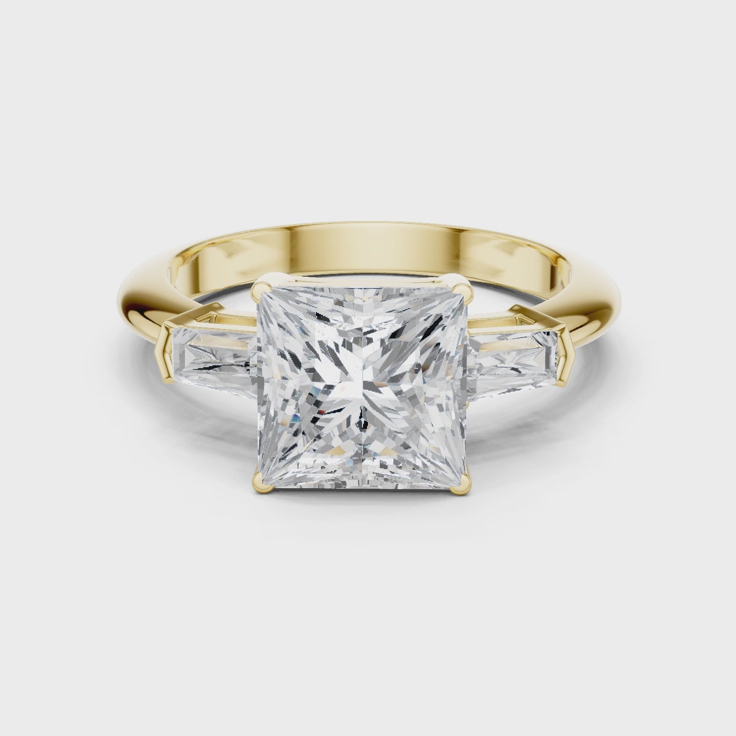 Empress Princess Diamond Three-Stone Ring