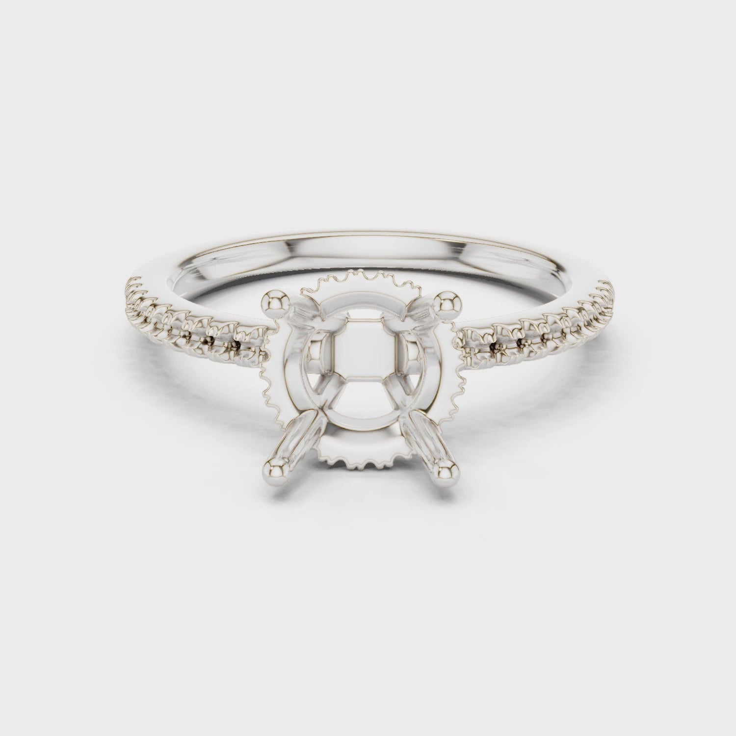 Gaia Lunara Pavé Round Diamond Ring