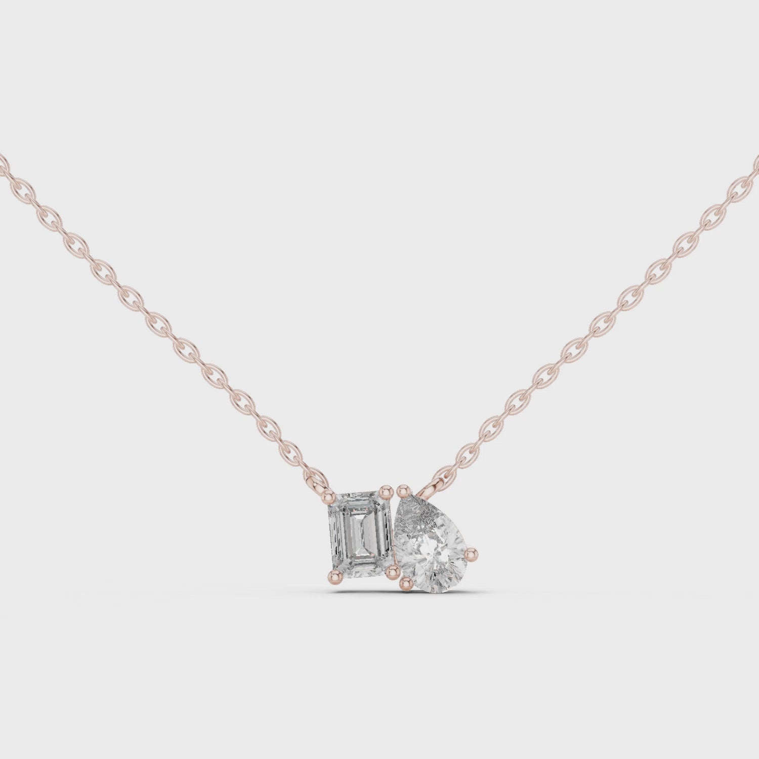 Two-Stone Diamond Pendant Necklace