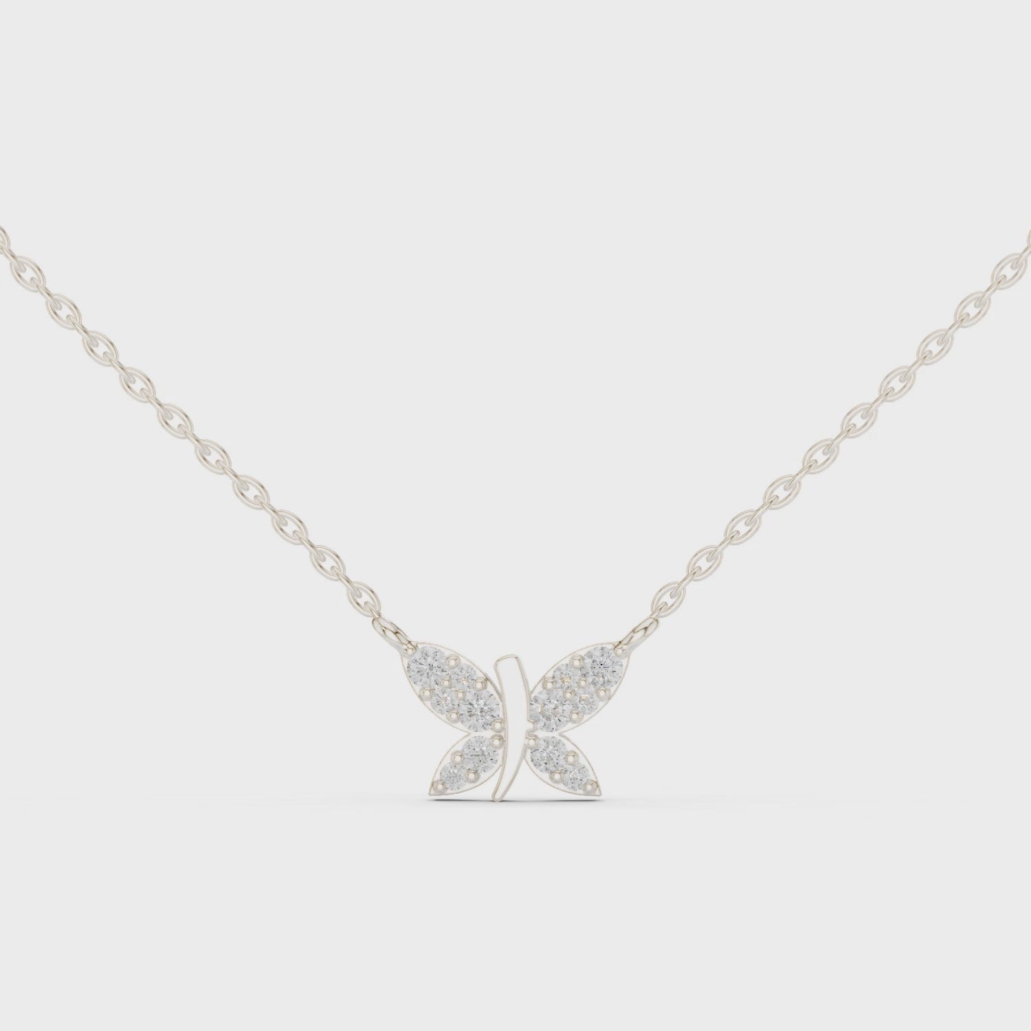 Diamond Butterfly Pendant Necklace