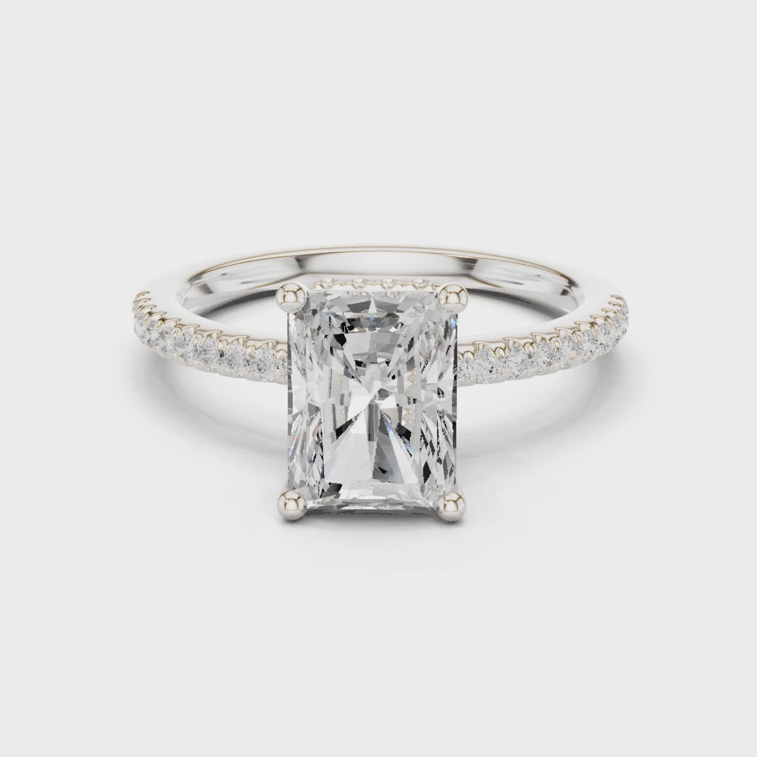 Nova Elara Pavé Radiant Diamond Ring