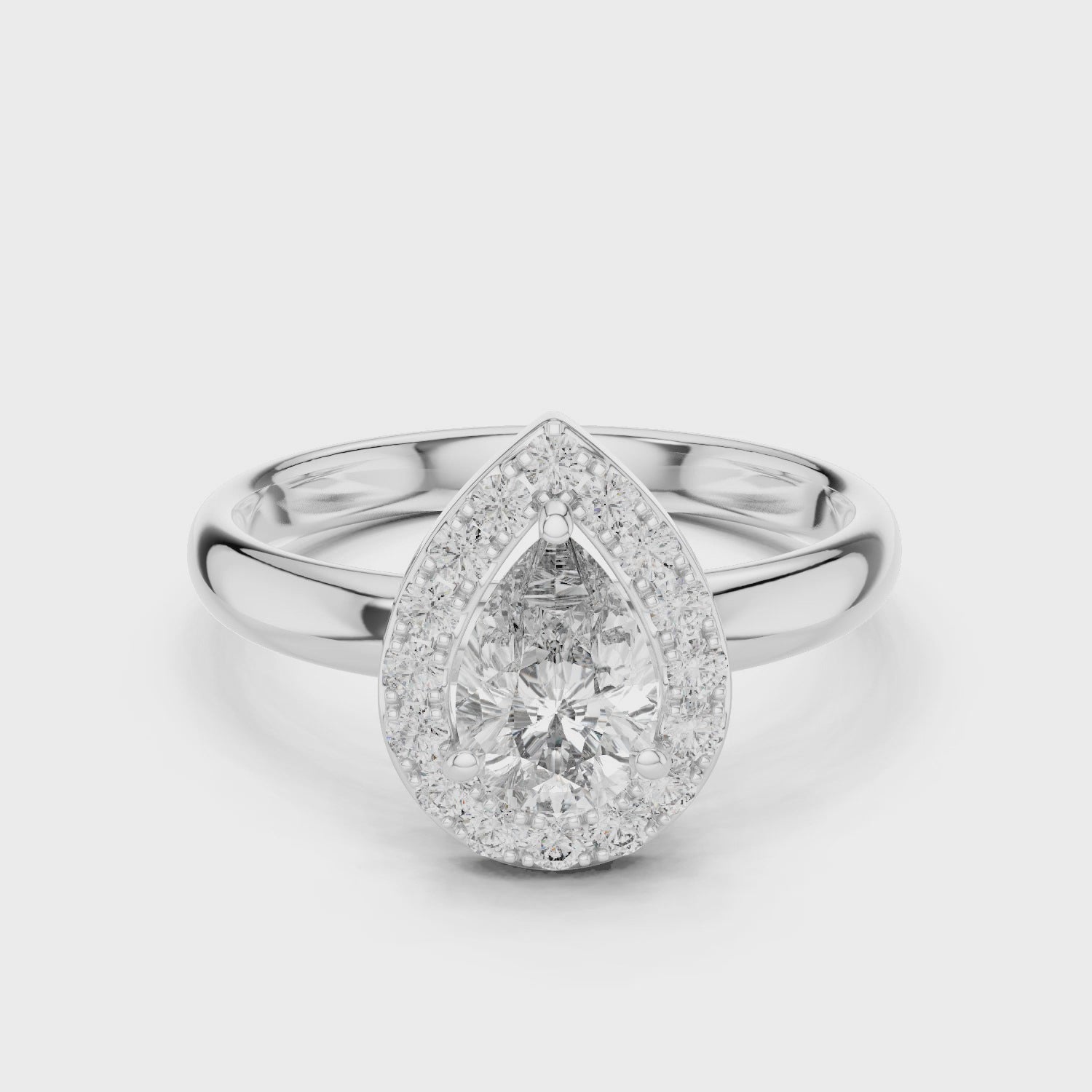 Pear Halo Diamond Engagement Ring