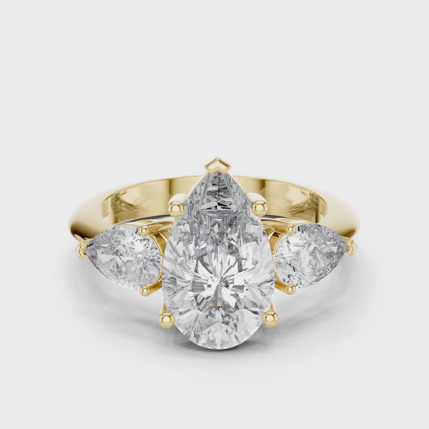 Pear Three-Stone Lab-Grown Diamond Ring