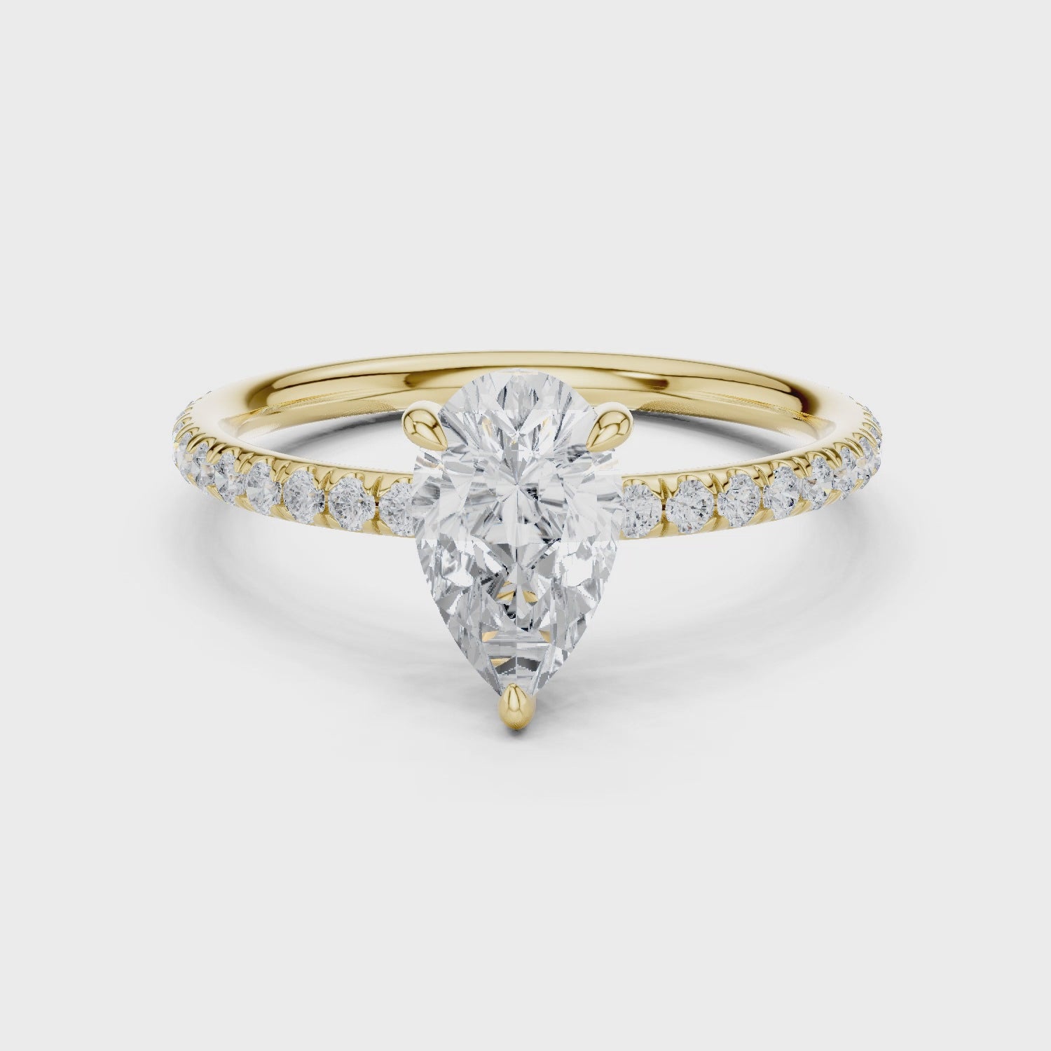 Faye Celeste Pavé Pear Diamond Ring