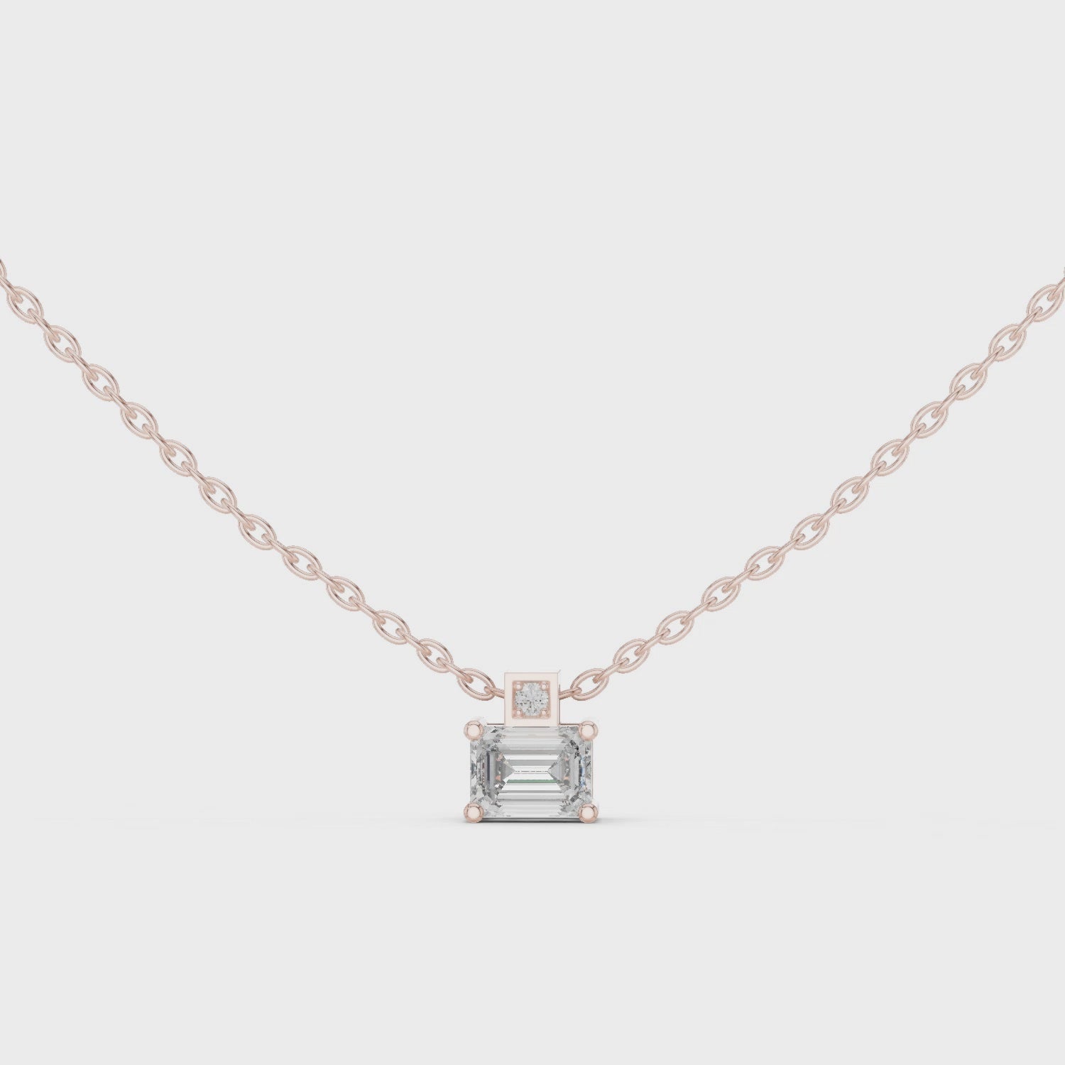 Emerald-Cut Diamond Pendant Necklace