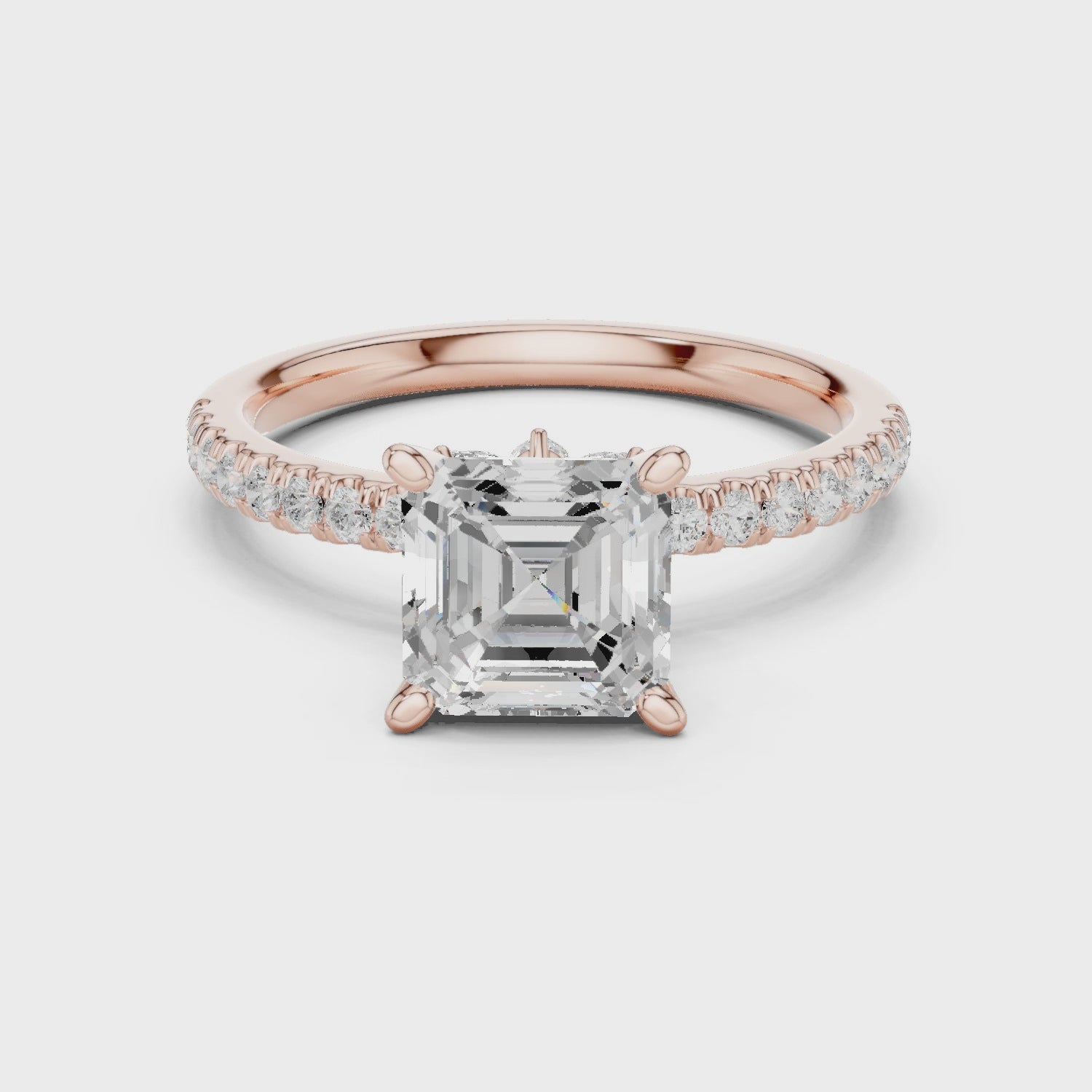 Tate Classic Pavé Asscher Diamond Ring