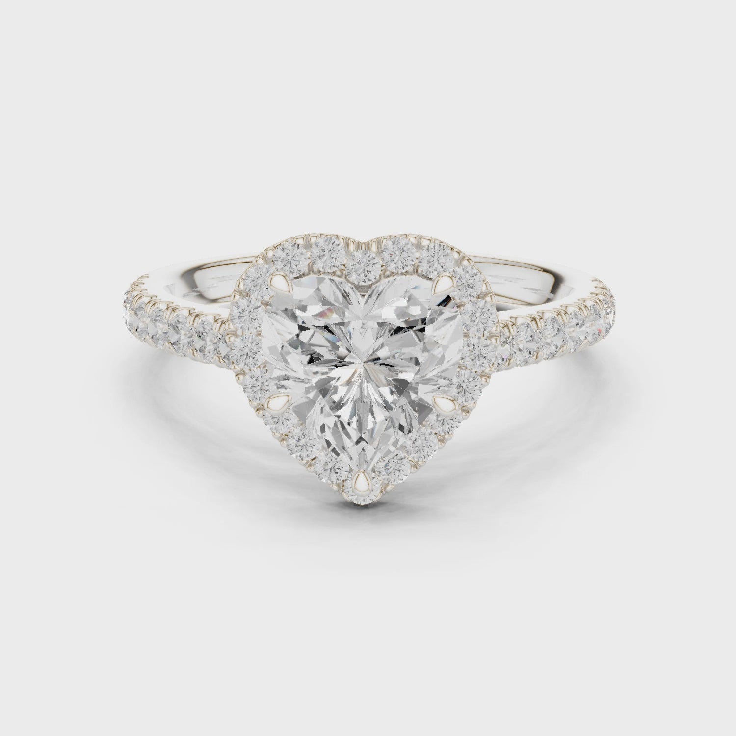 Levi Romantic Halo Heart Diamond Ring