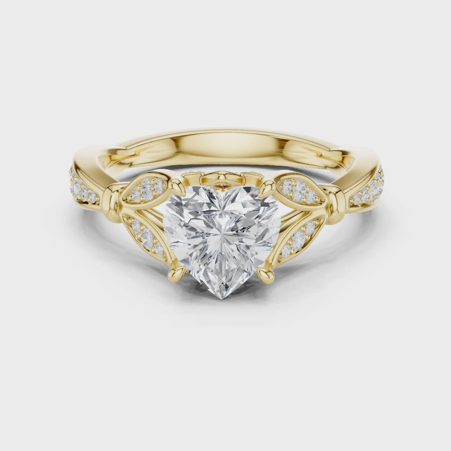 Poppy Blossom Heart Diamond Ring