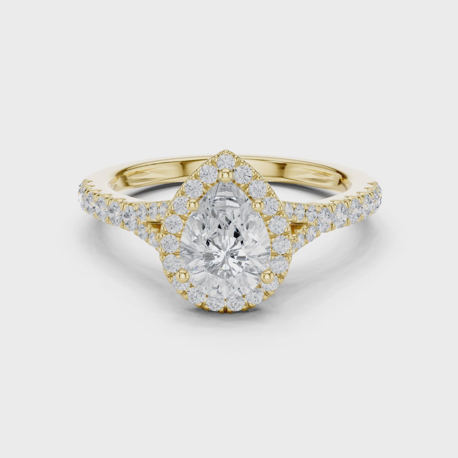 Marit Radiant Pear Halo Diamond Ring