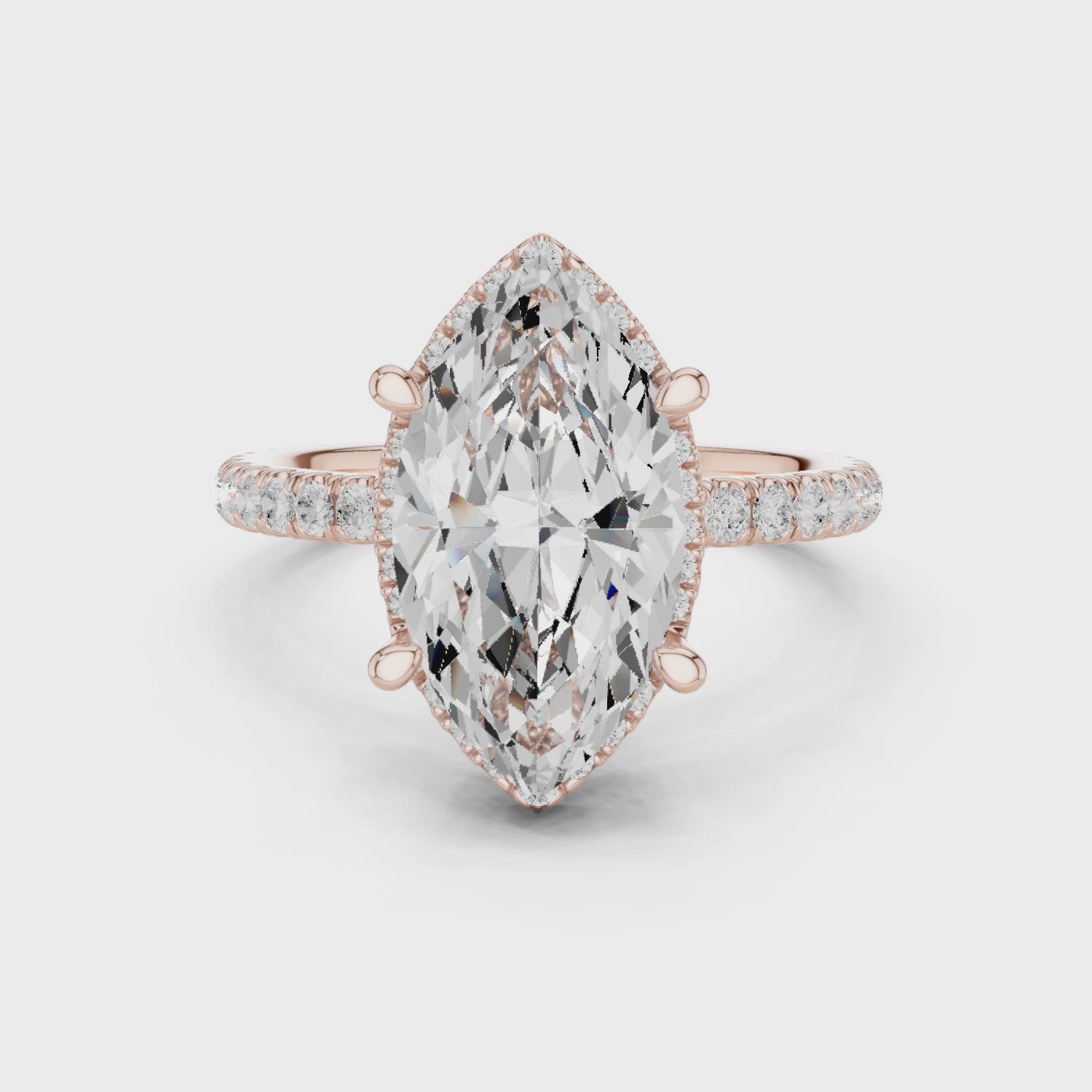 Rhys Celestial Marquise Halo Diamond Ring