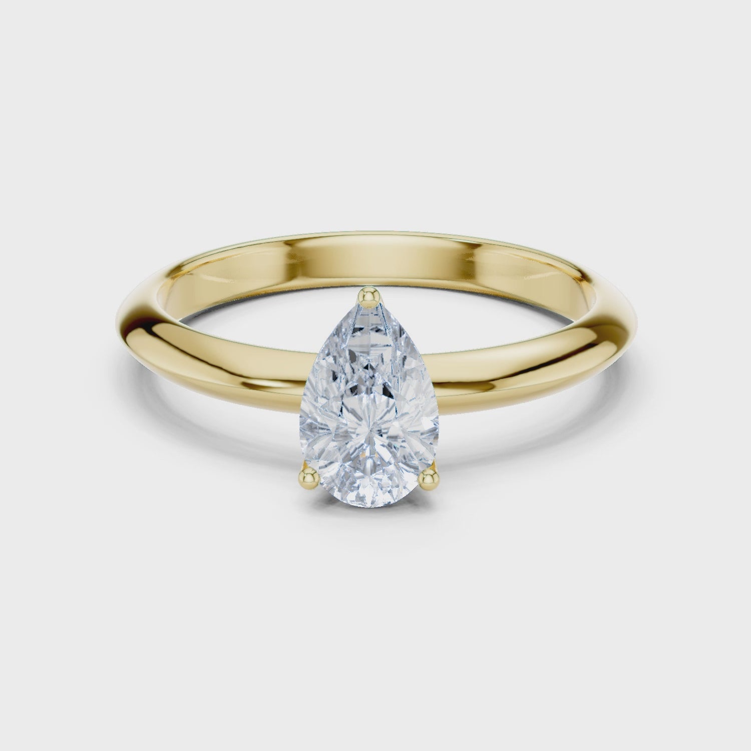 Freya Pear-Cut Solitaire Diamond Ring