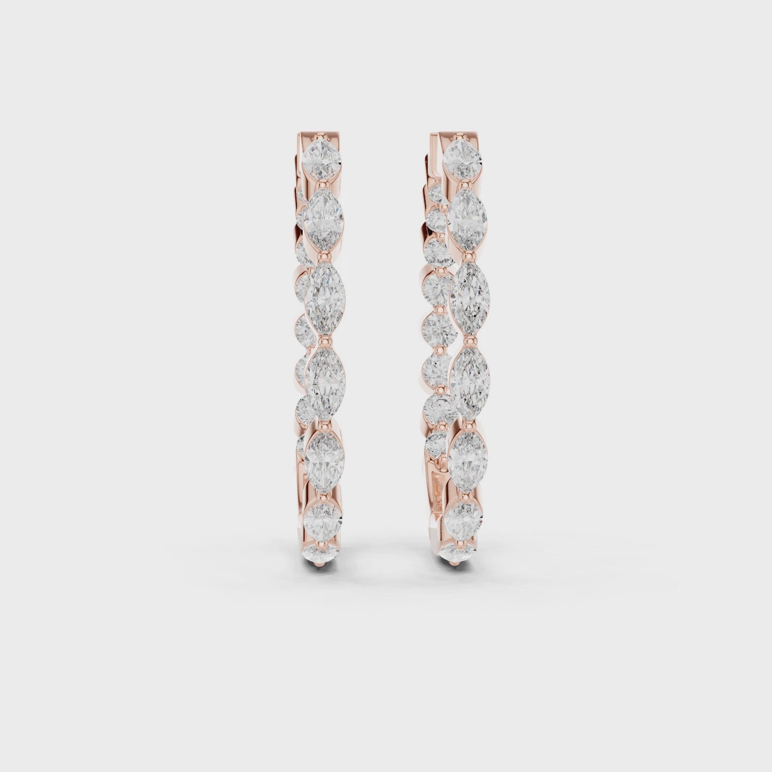 Radiant Marquis Diamond Hoop Earrings