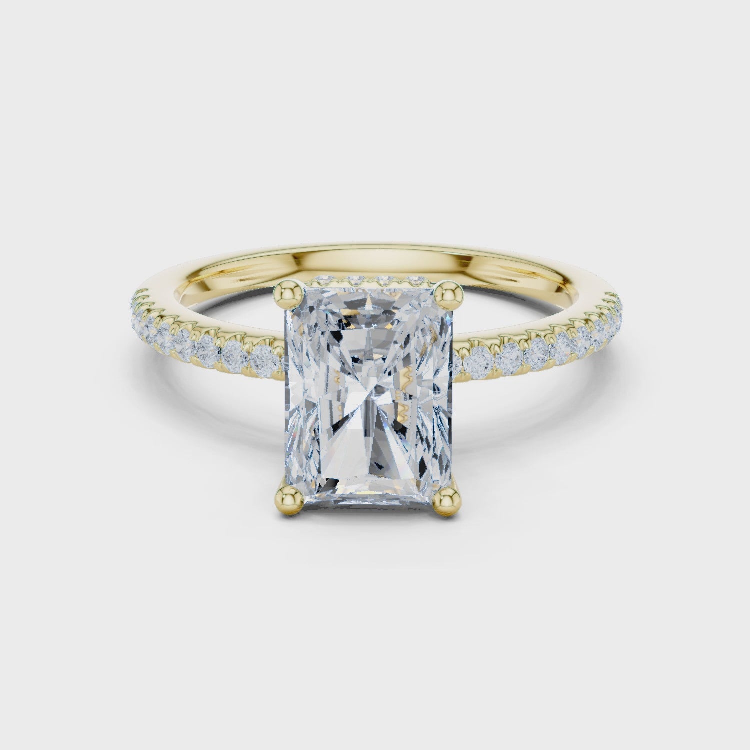 Nova Elara Pavé Radiant Diamond Ring
