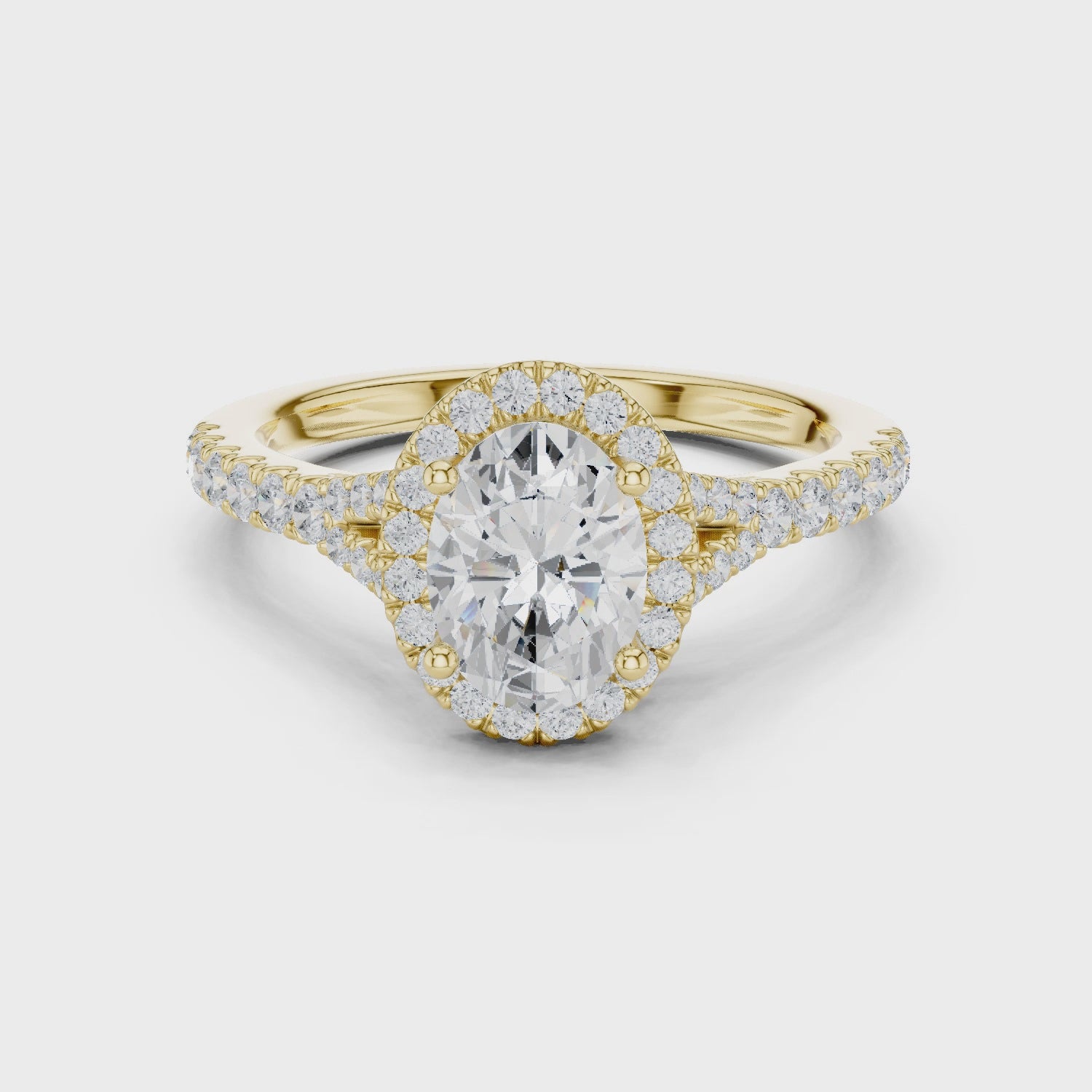 Kinsley Oval Halo Pavé Diamond Ring