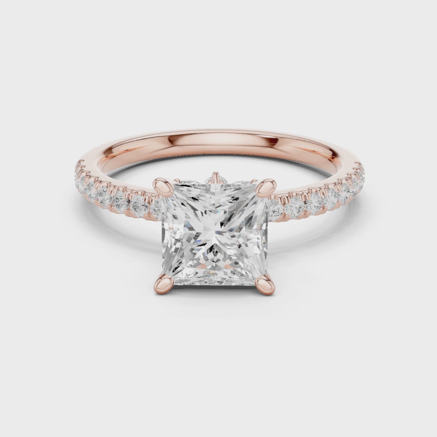 Finn Classic Pavé Princess Diamond Ring
