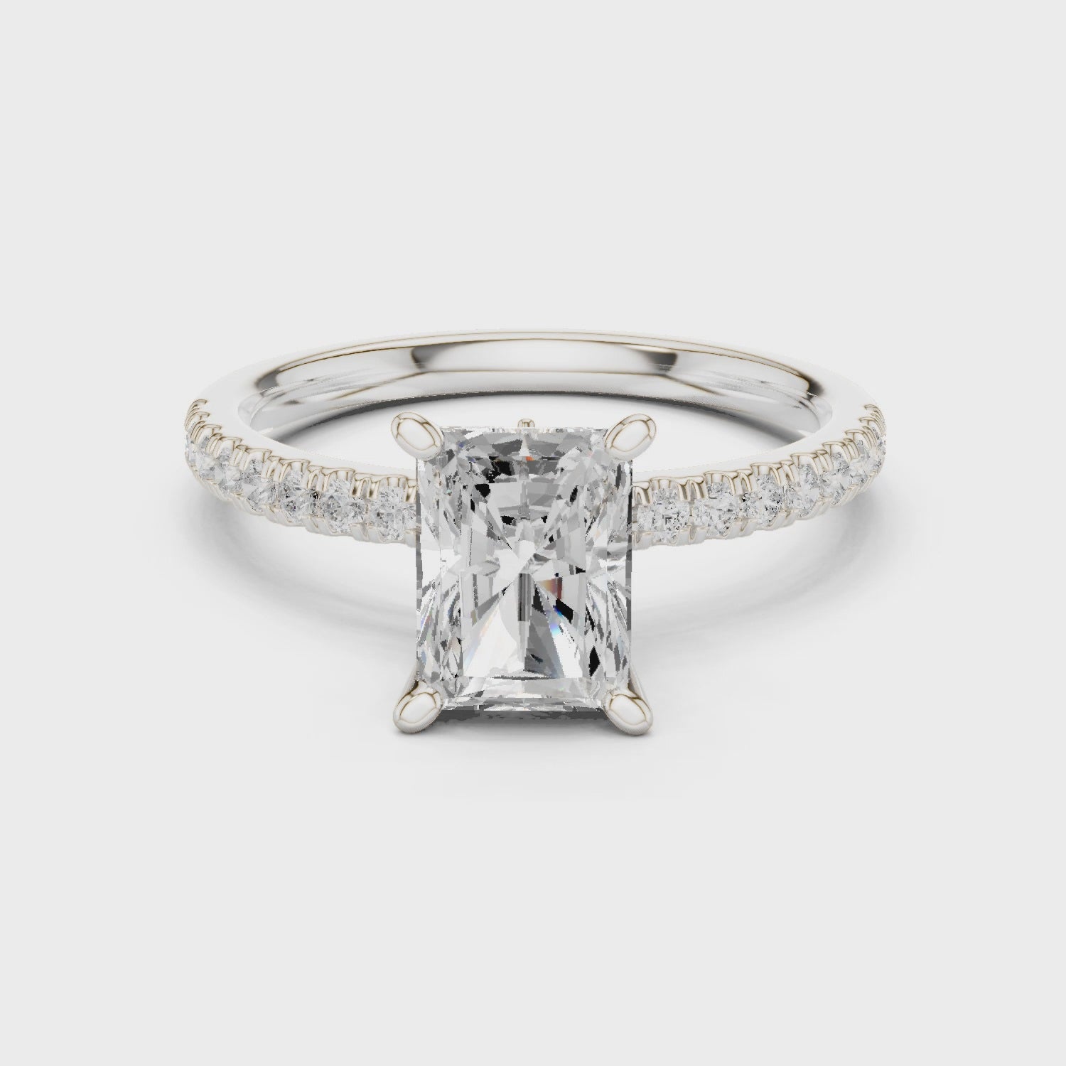 Knox Classic Pavé Radiant Diamond Ring
