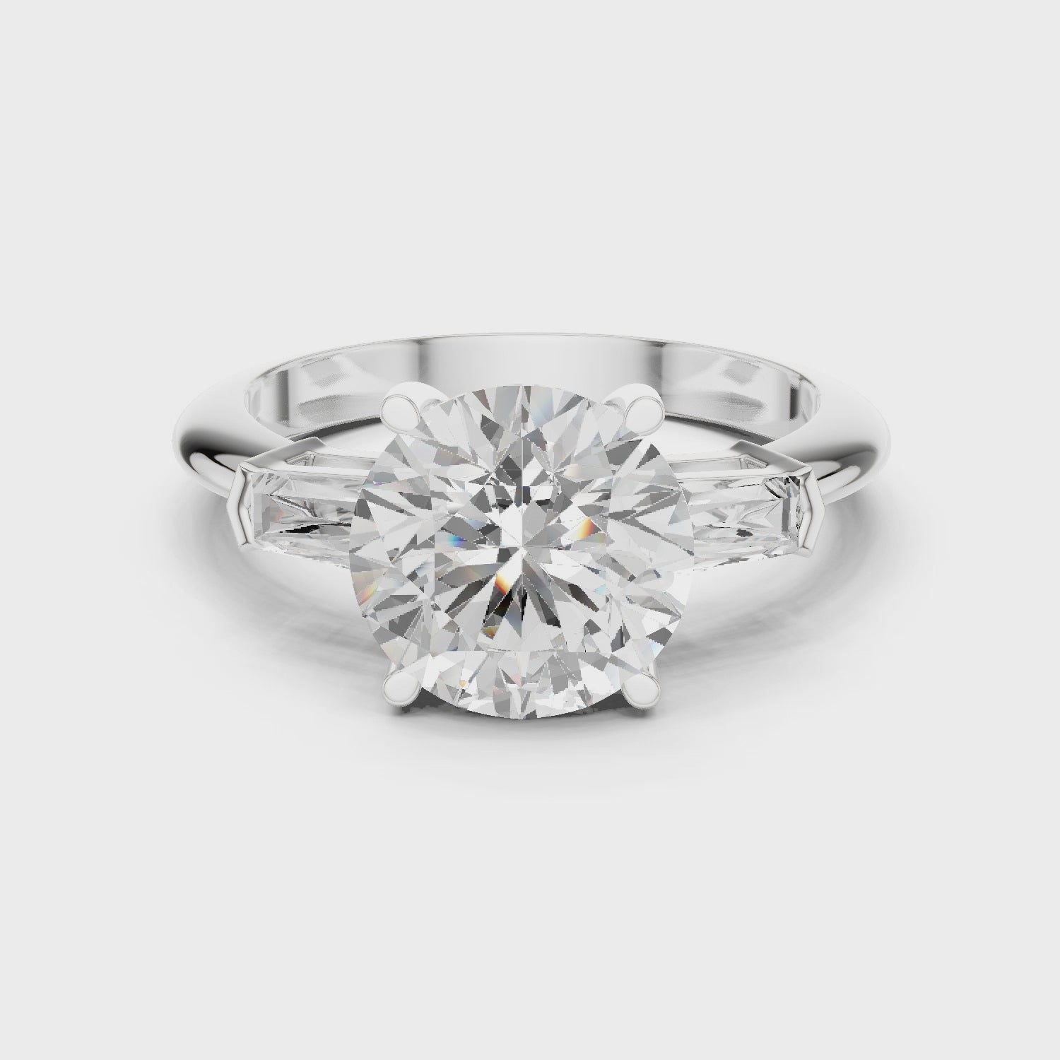 Meridian Round Diamond Three-Stone Ring