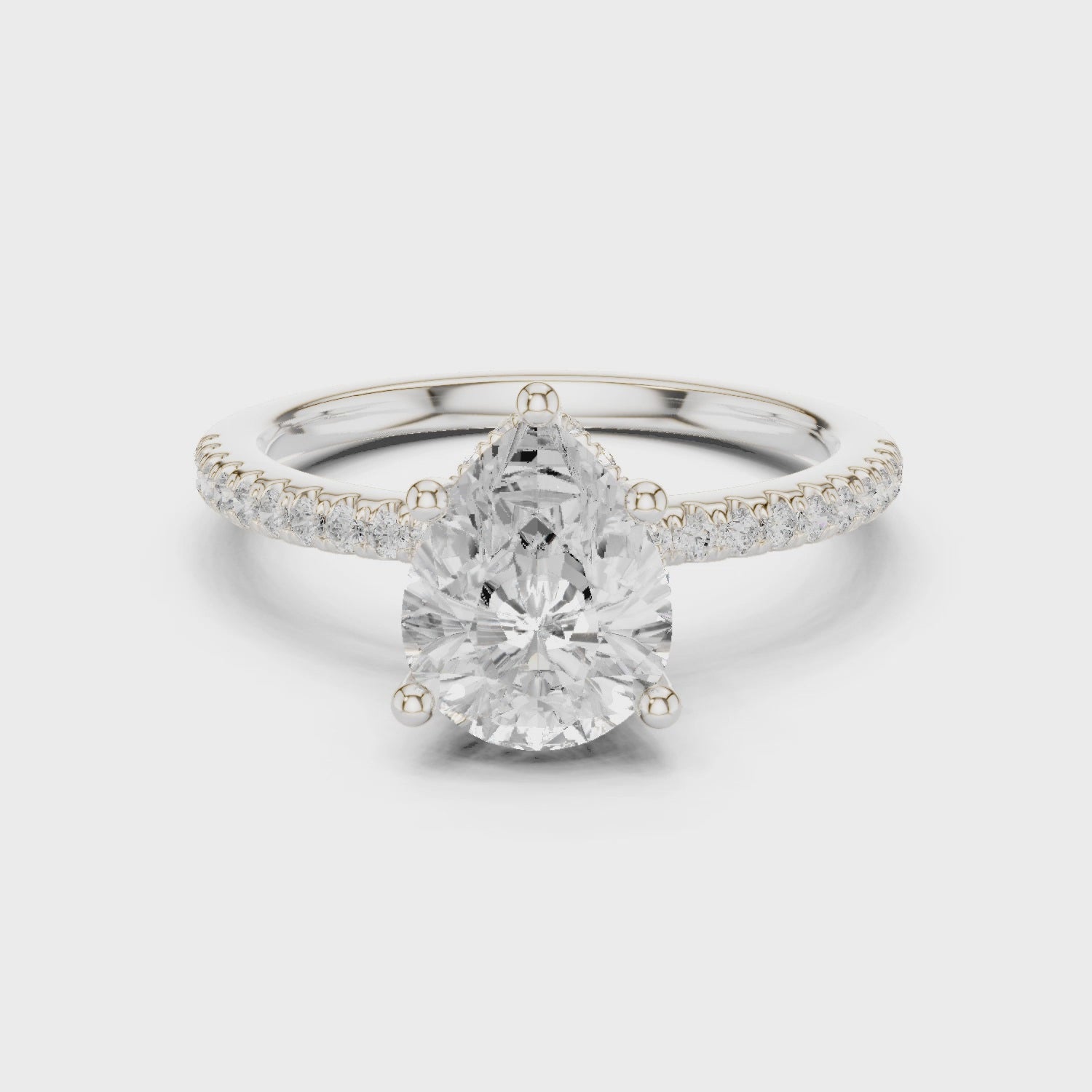 Estelle Seraphina Pavé Pear Diamond Ring