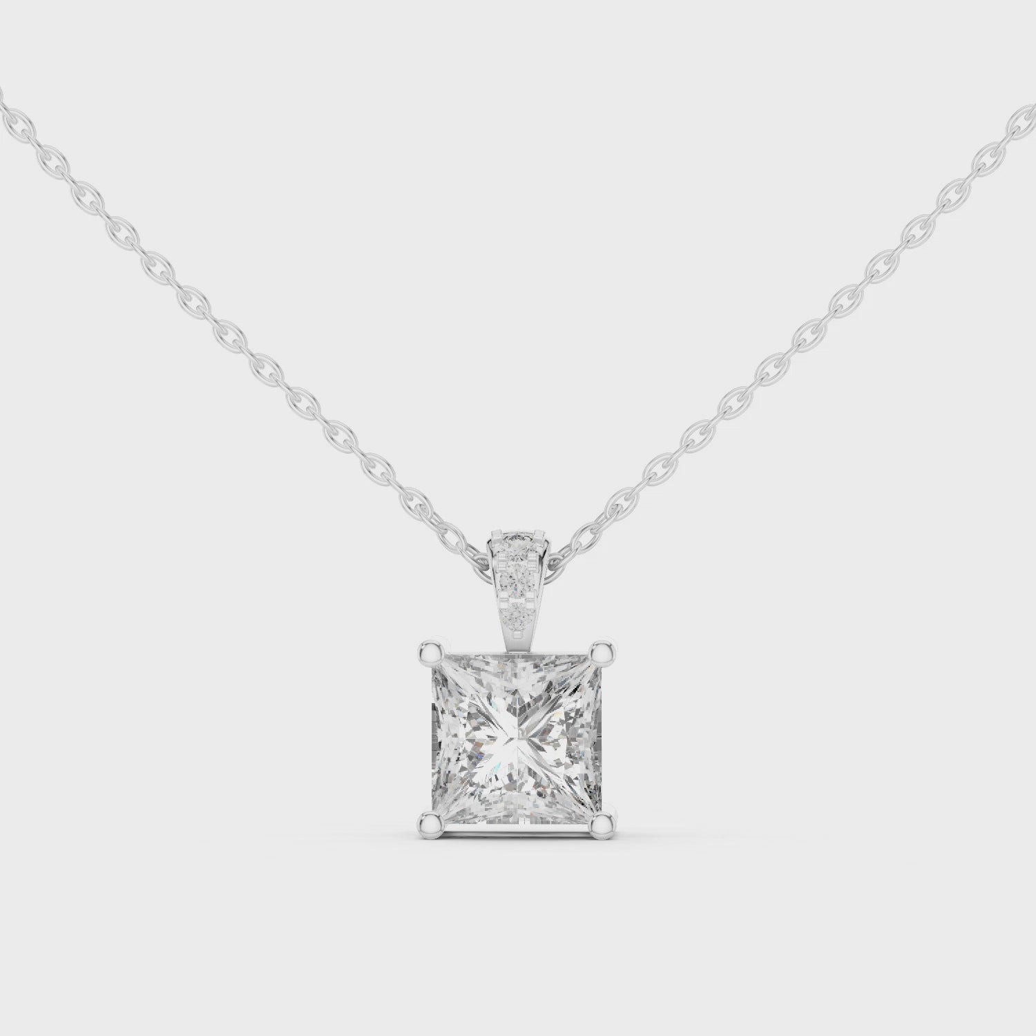 Princess-Cut Diamond Solitaire Pendant