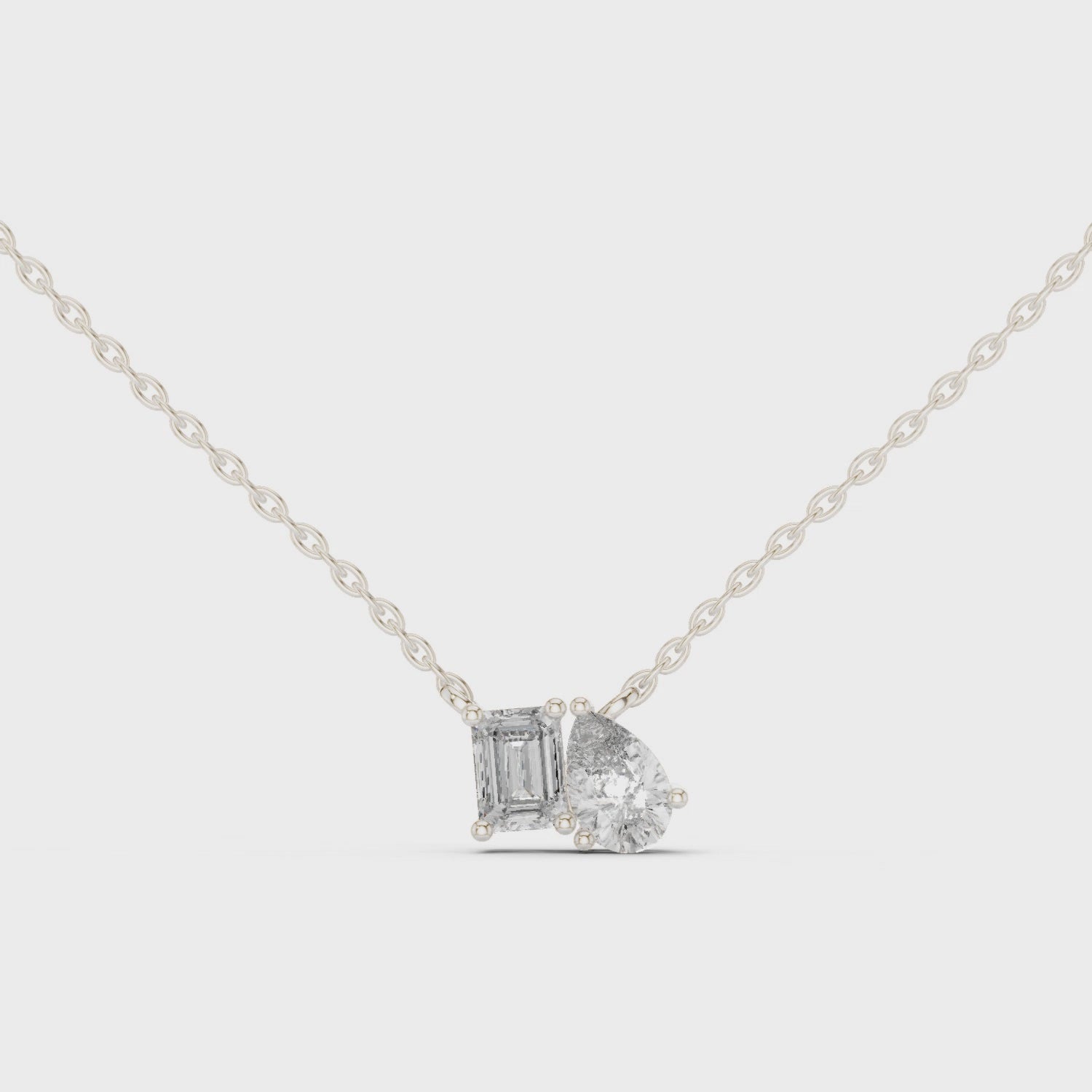 Two-Stone Diamond Pendant Necklace