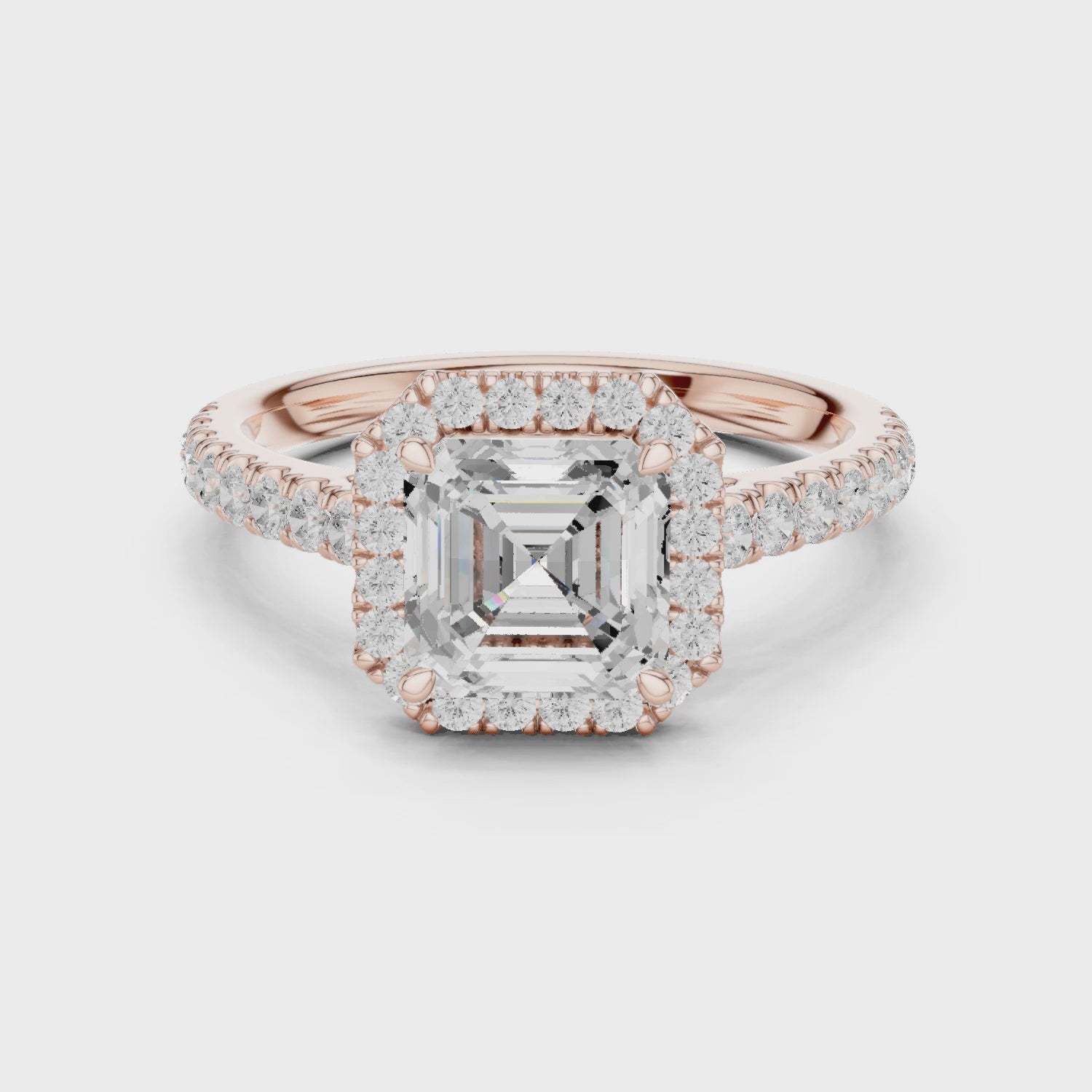 Joel Royal Halo Asscher Diamond Ring