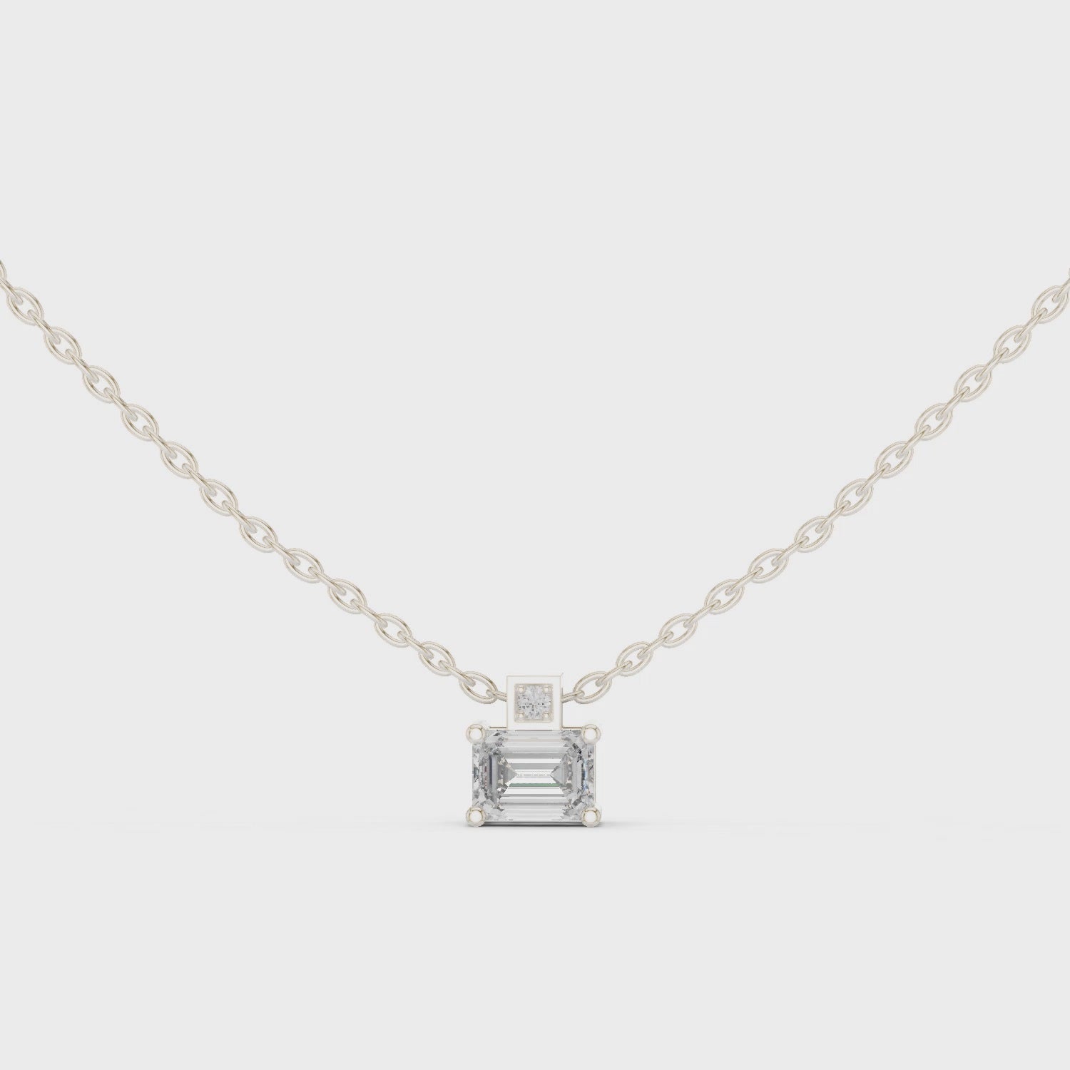 Emerald-Cut Diamond Pendant Necklace