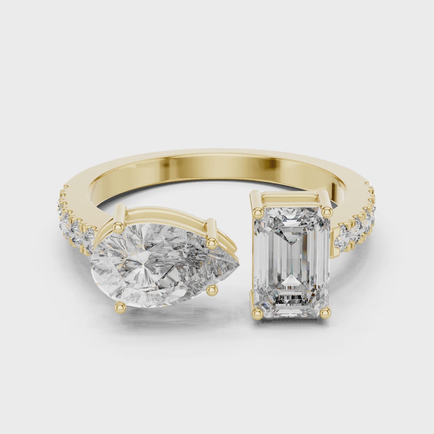 Toi et Moi Diamond Ring (Oval & Emerald Cut )